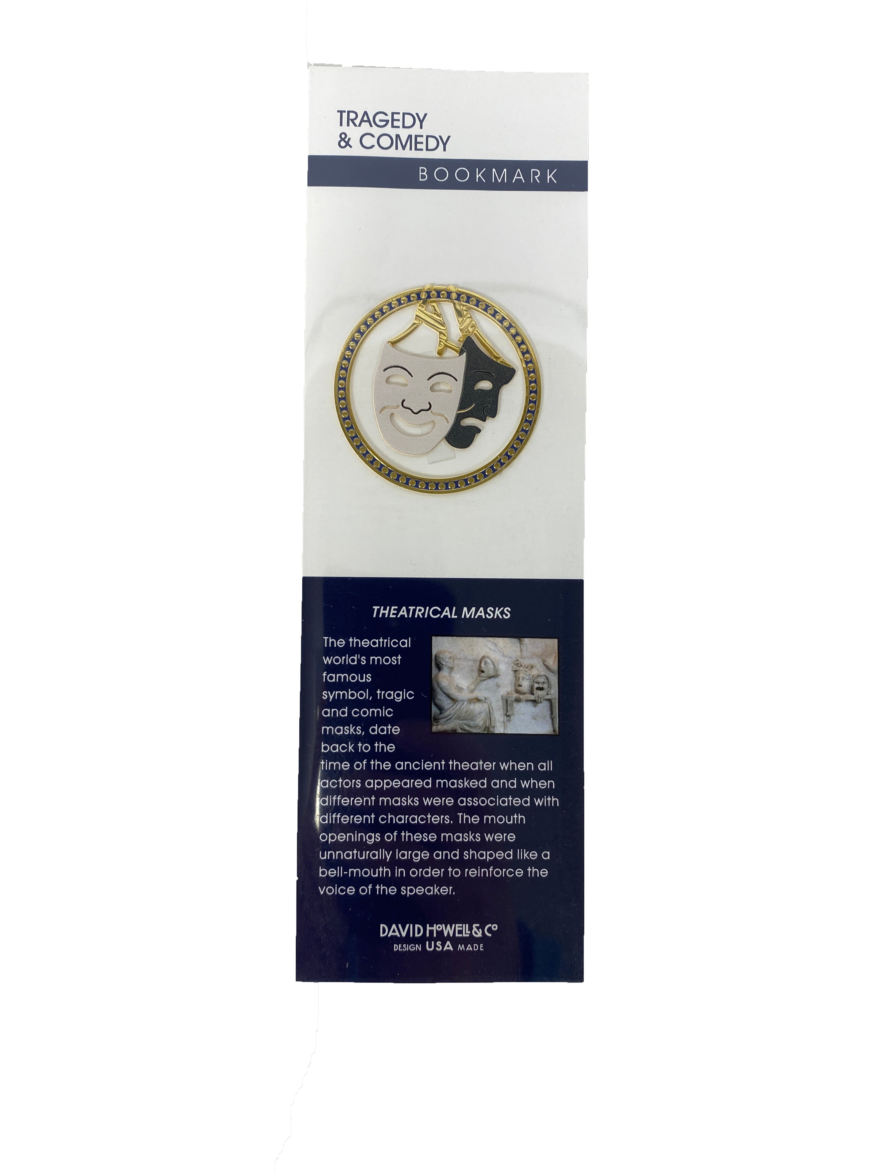 David Howell & Co. Tragedy & Comedy Metal Bookmark