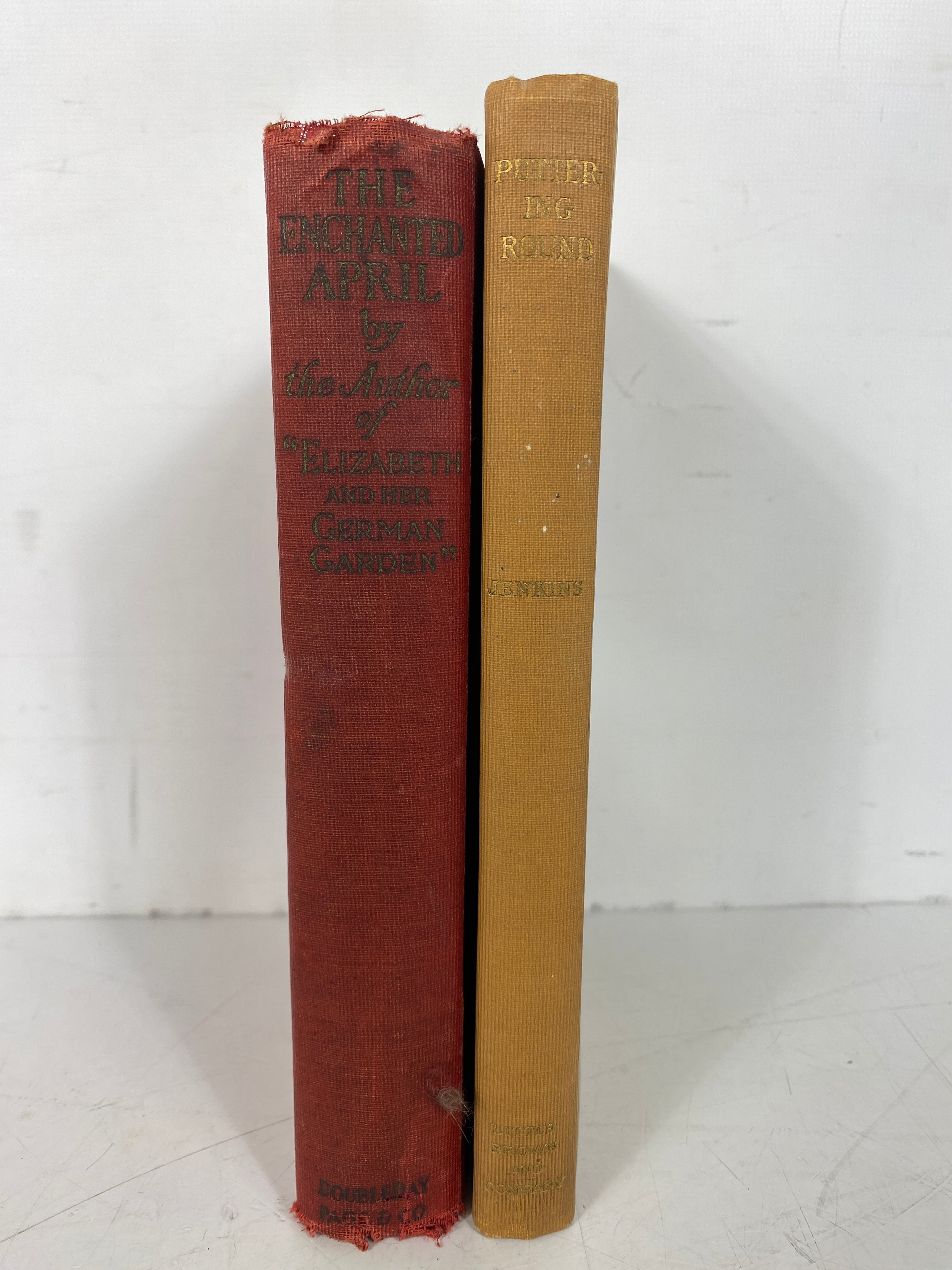 Lot of 2: The Enchanted April (1924)/Puttering Round (1927) Vintage HC