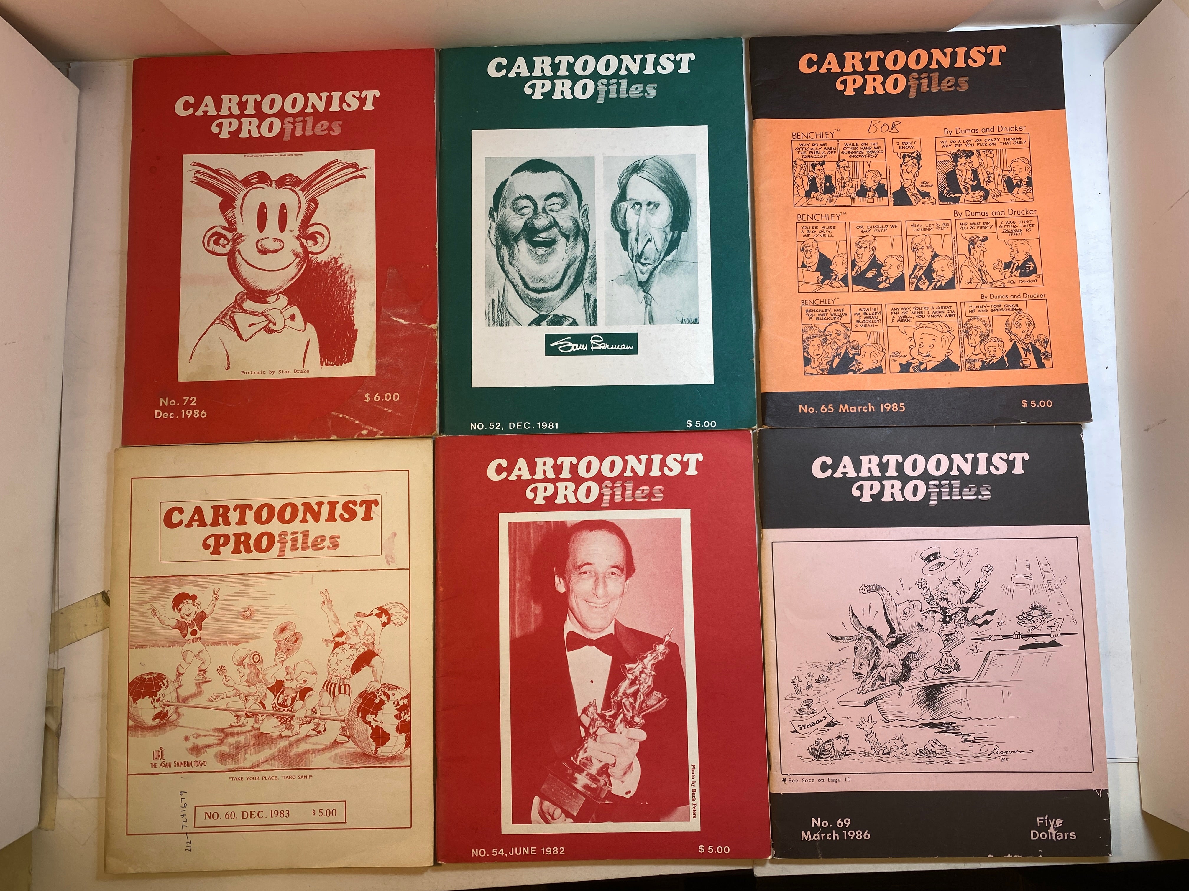 Lot of 6 Cartoonist Profiles 1981-1986