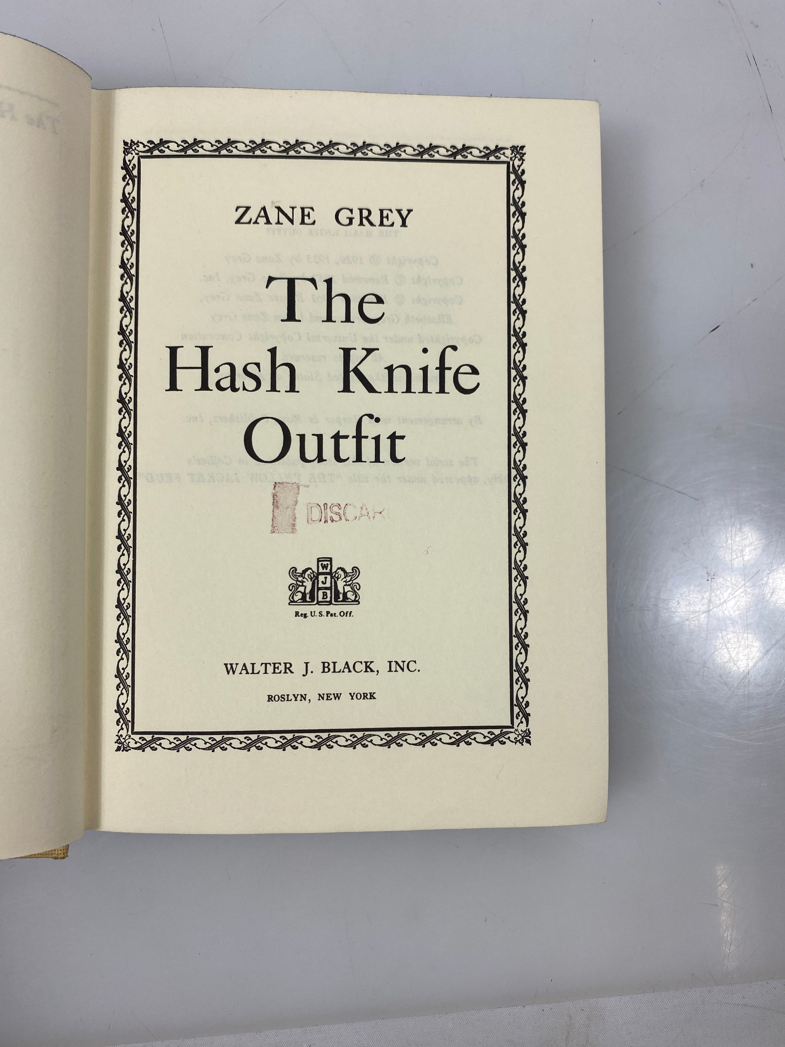 Set of 2 Zane Grey Hardcovers Shadow on the Trail/Hash Knife Outfit Ex-libra HC