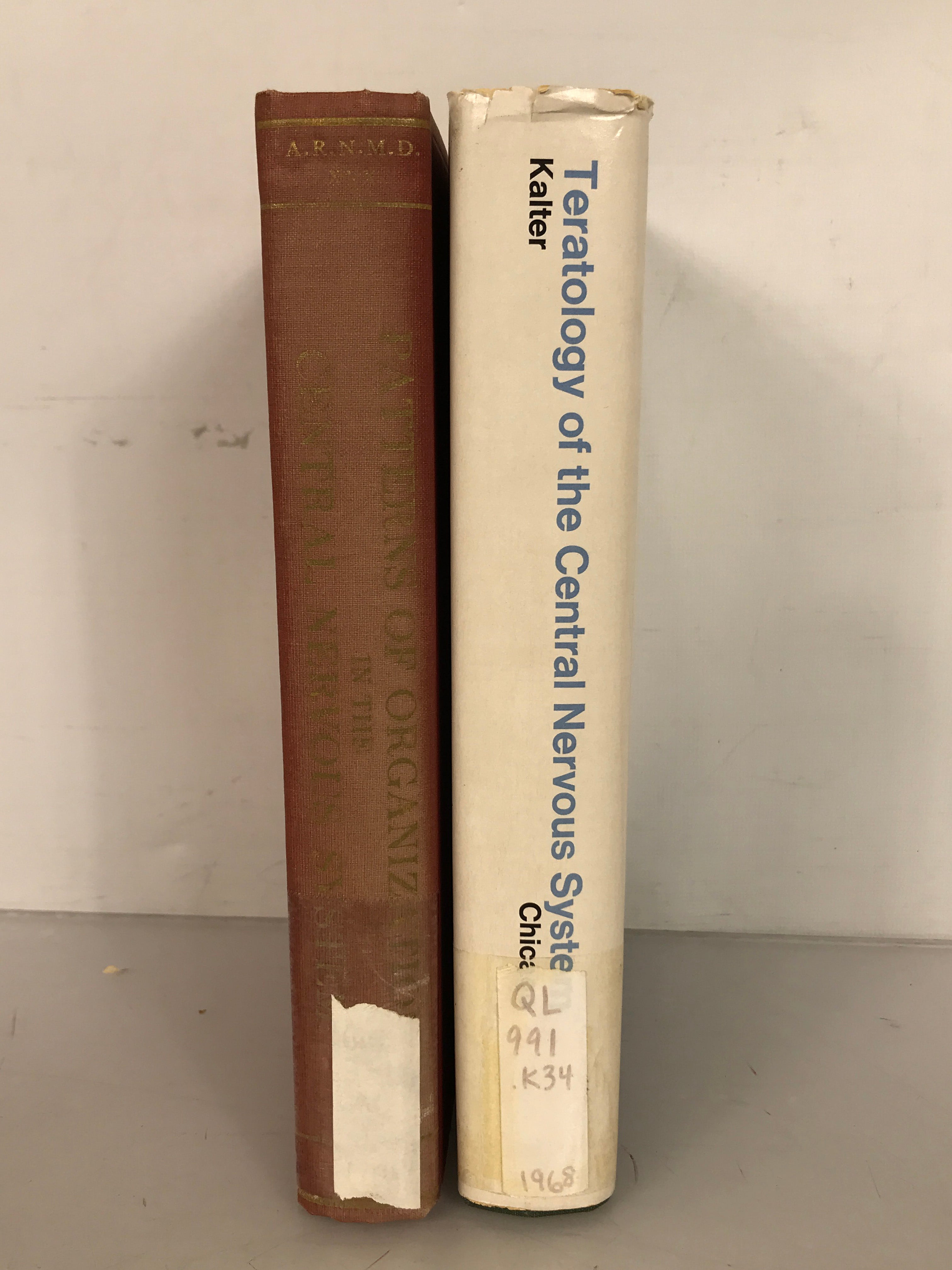 Lot of 2 Central Nervous System Books: Patterns of Organization in the Central Nervous System and Teratology of the Central Nervous System 1968 HC DJ