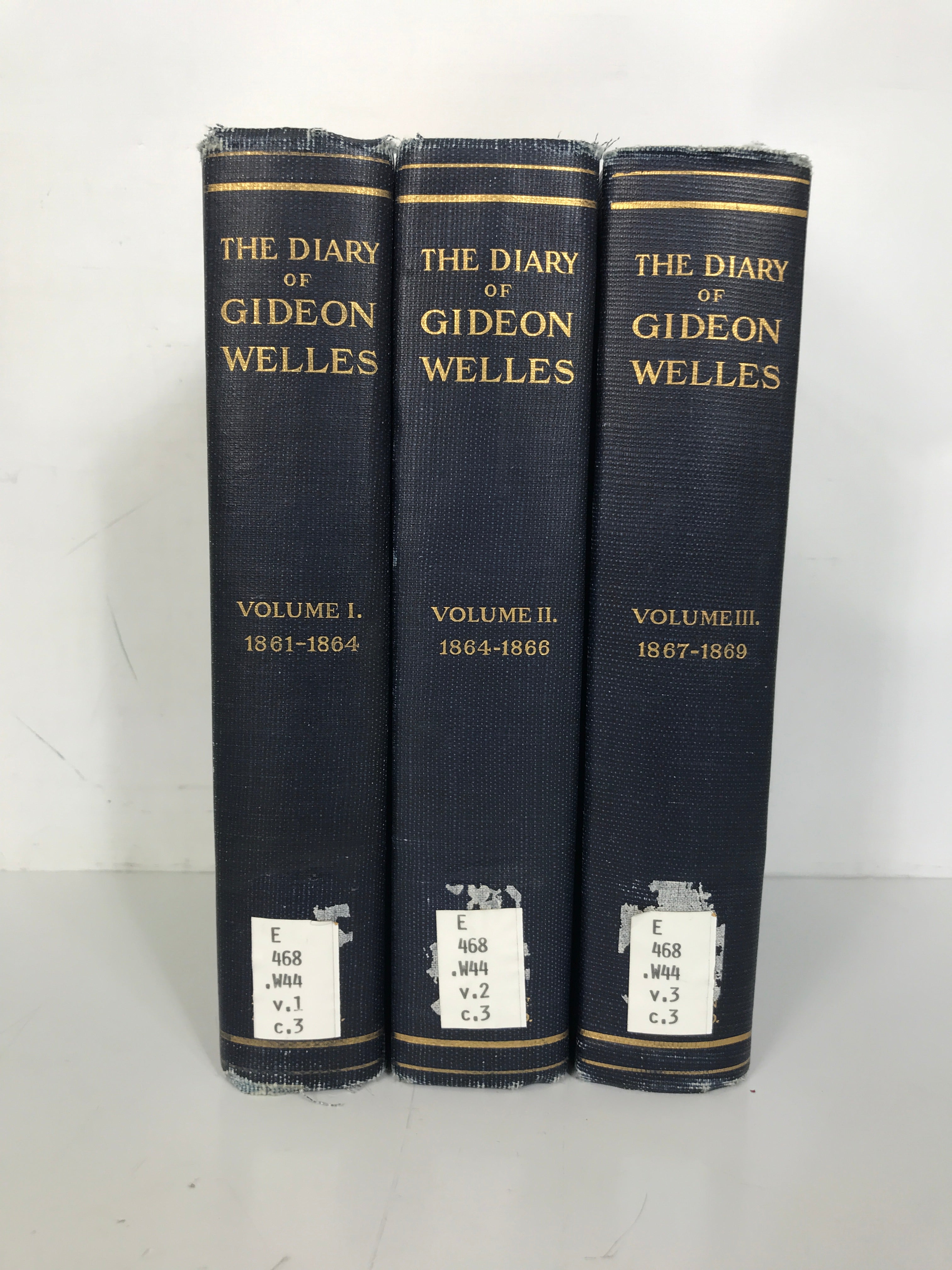 3 Vol Set: The Diary of Gideon Welles Civil War Sec of Navy 1911 Ex-Library