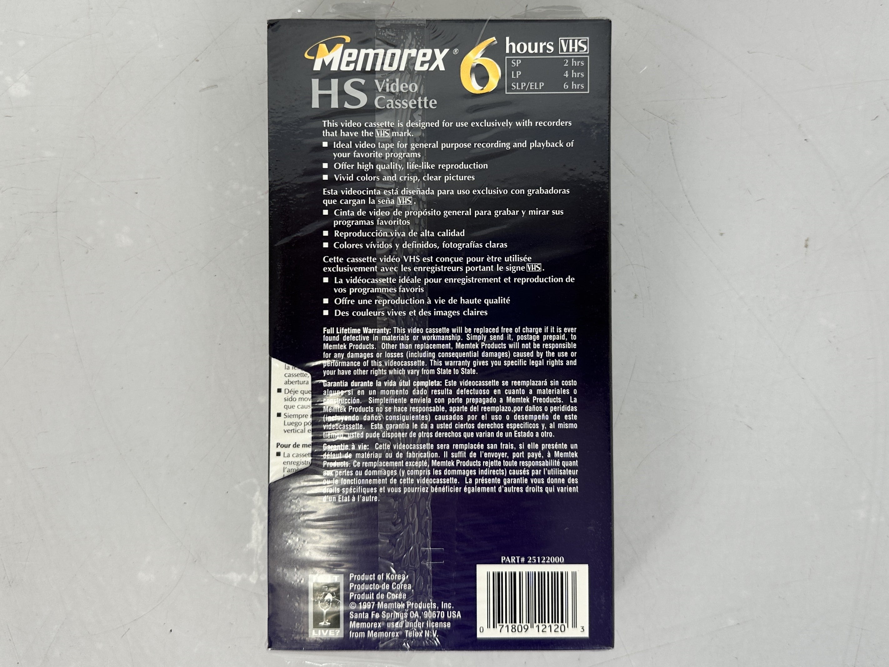 Memorex High Standard T-120 6-Hour Video Cassette