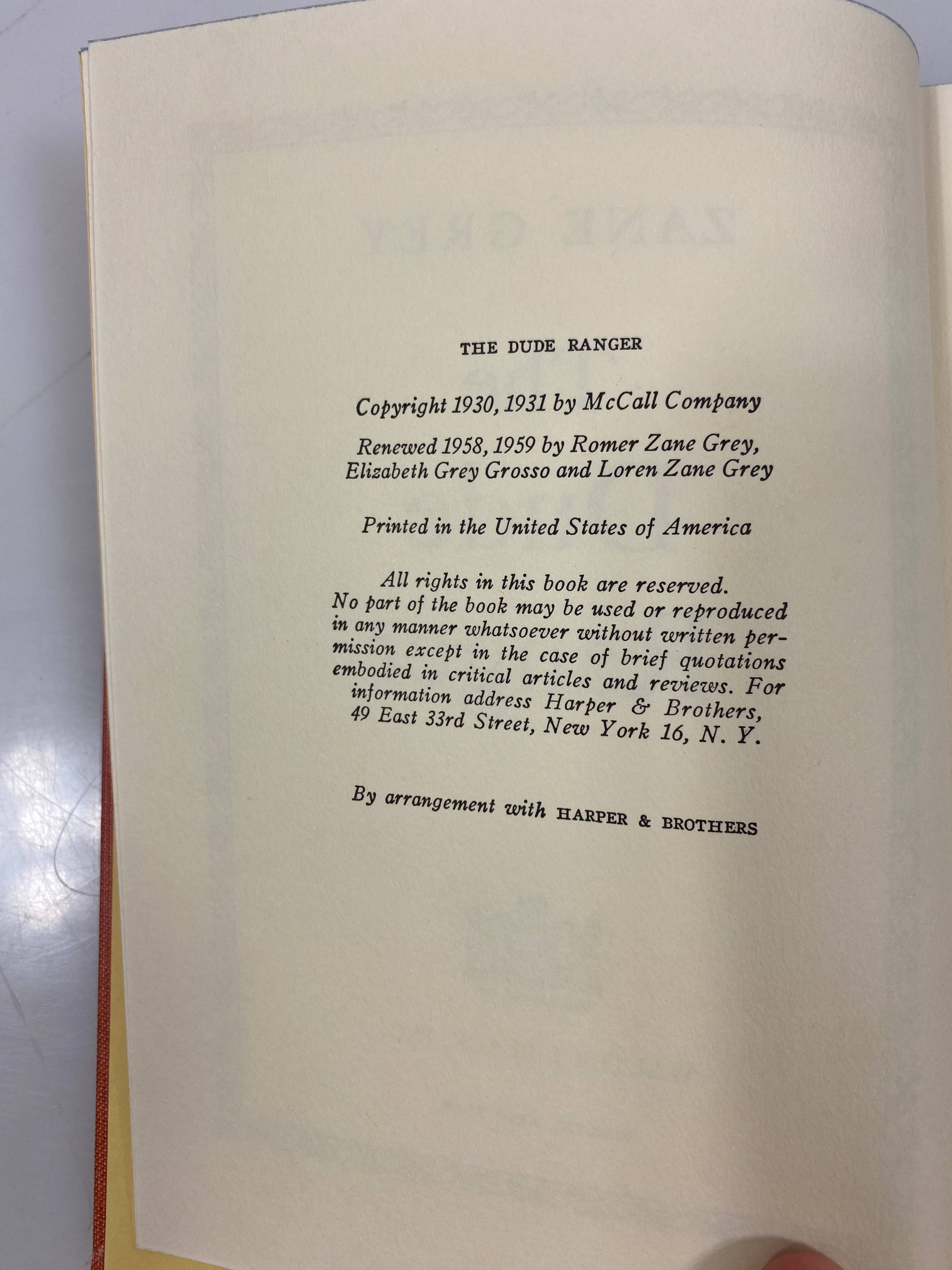 Set of 2 Zane Grey Hardcovers Thundering Herd/Dude Ranger HC