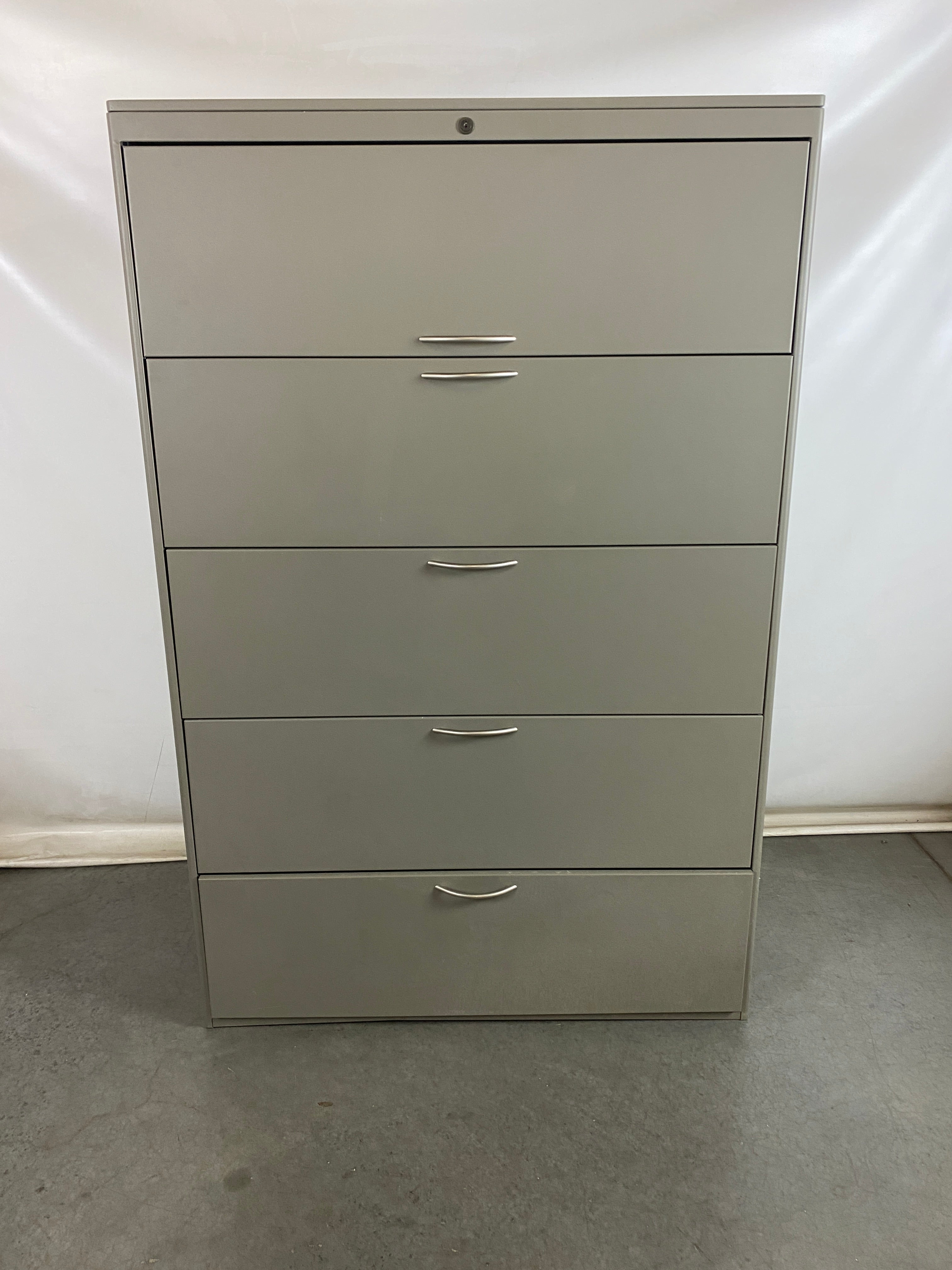 Grey 5 Drawer 42" Lateral File Cabinet