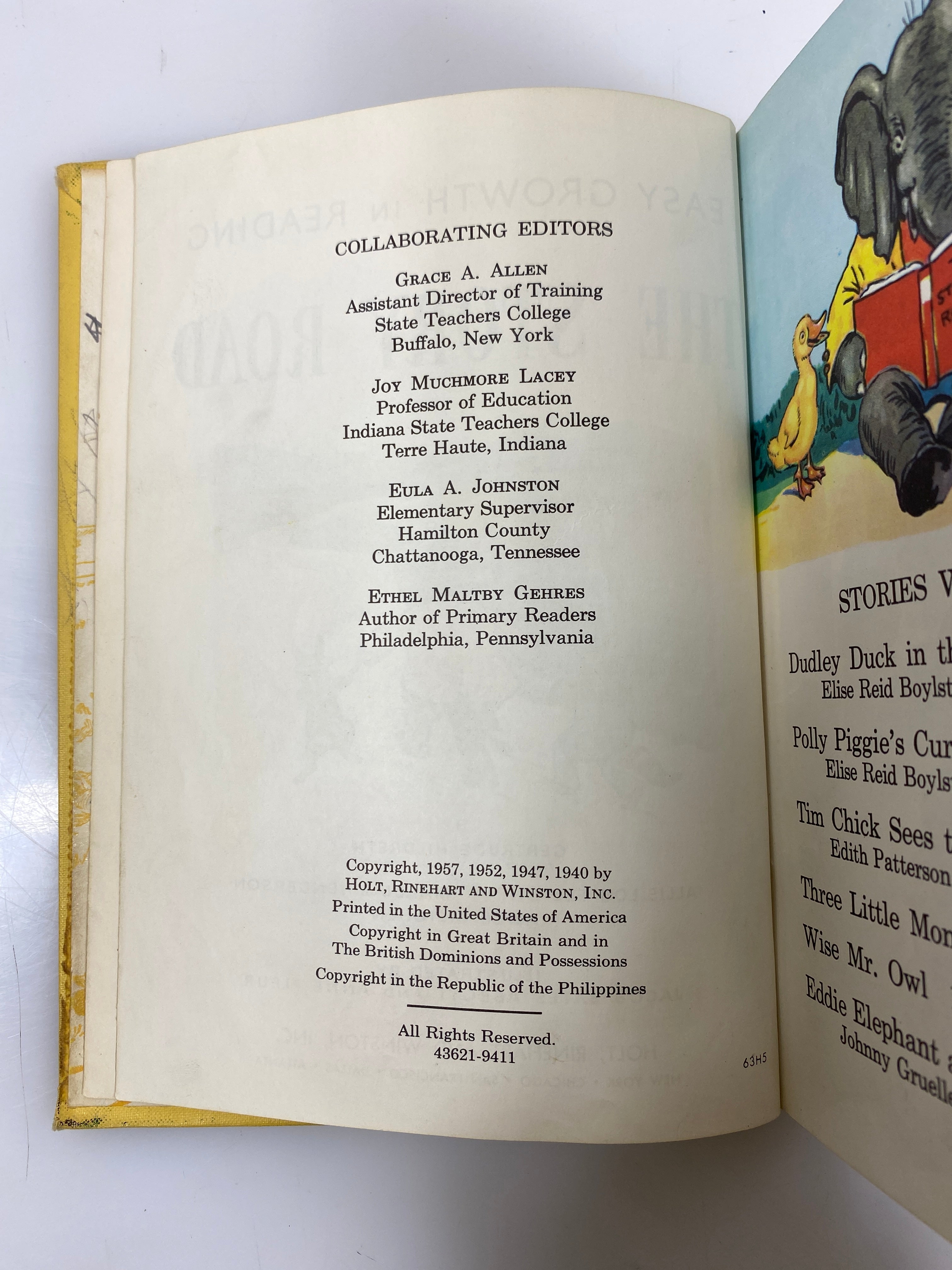 Easy Growth in Reading The Story Road Hildreth 1957 HC