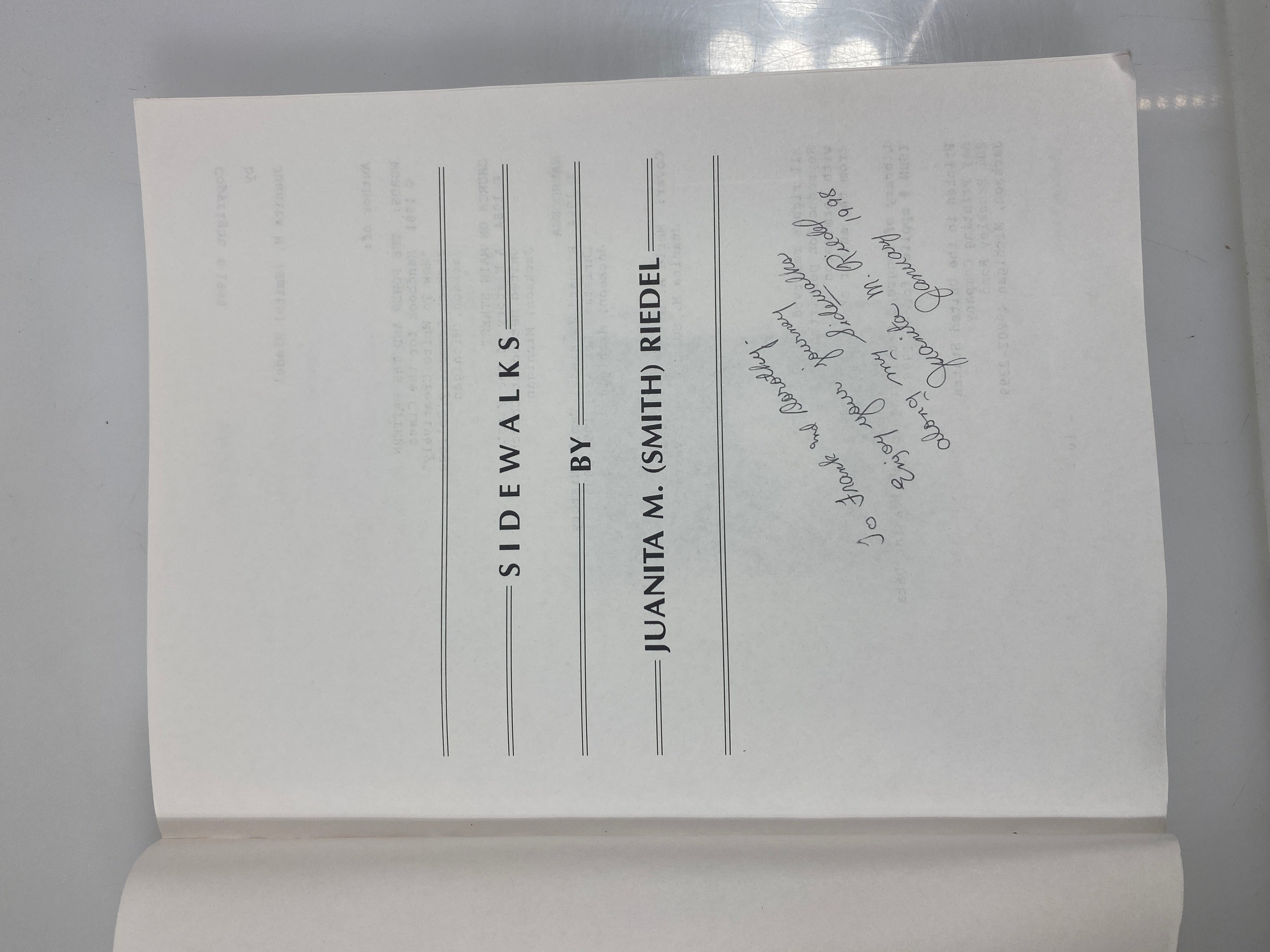 *Signed* Sidewalks by Riedel 1996 SC