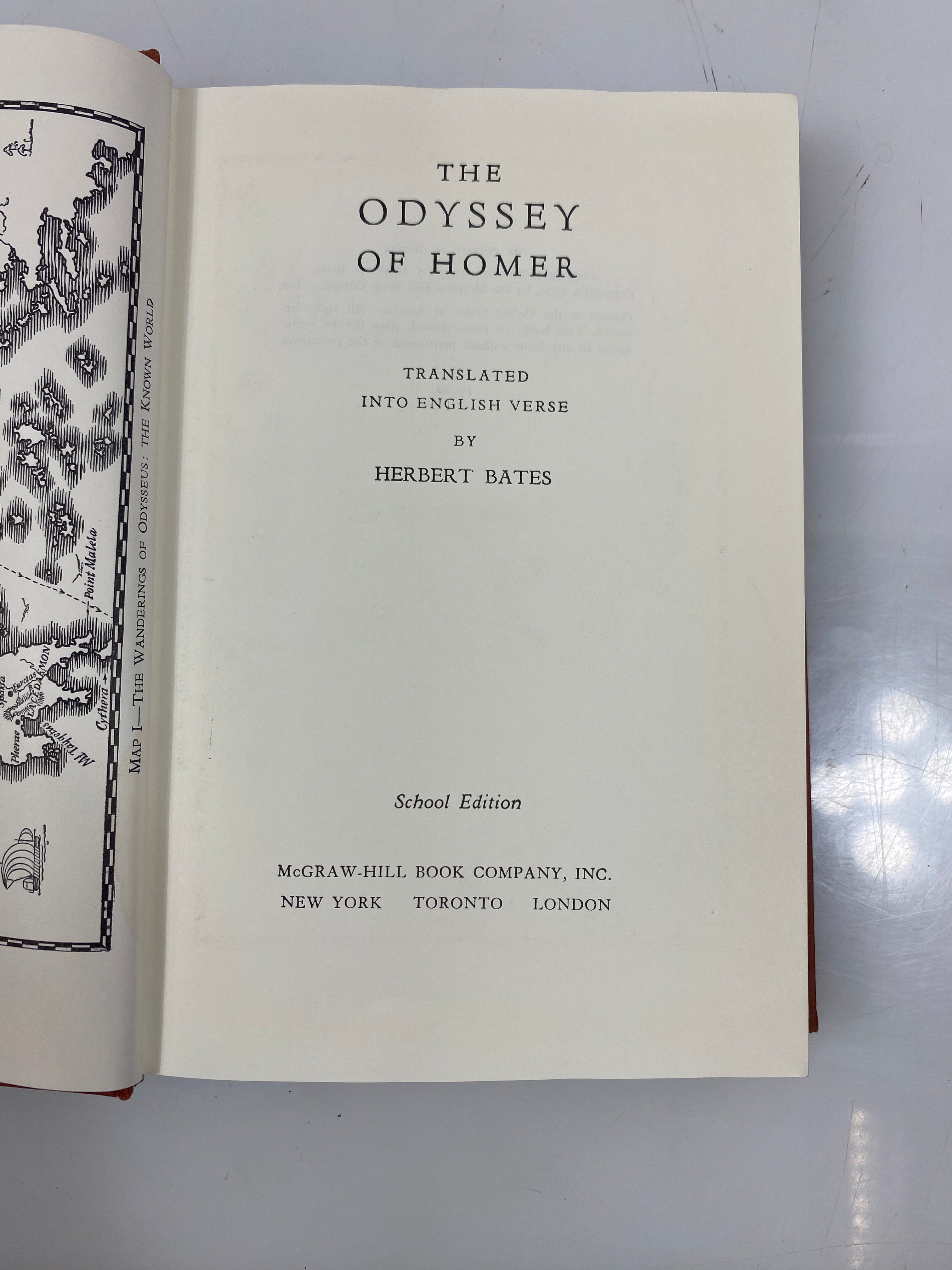 The Odyssey of Homer Translated by Bates 1957 HC
