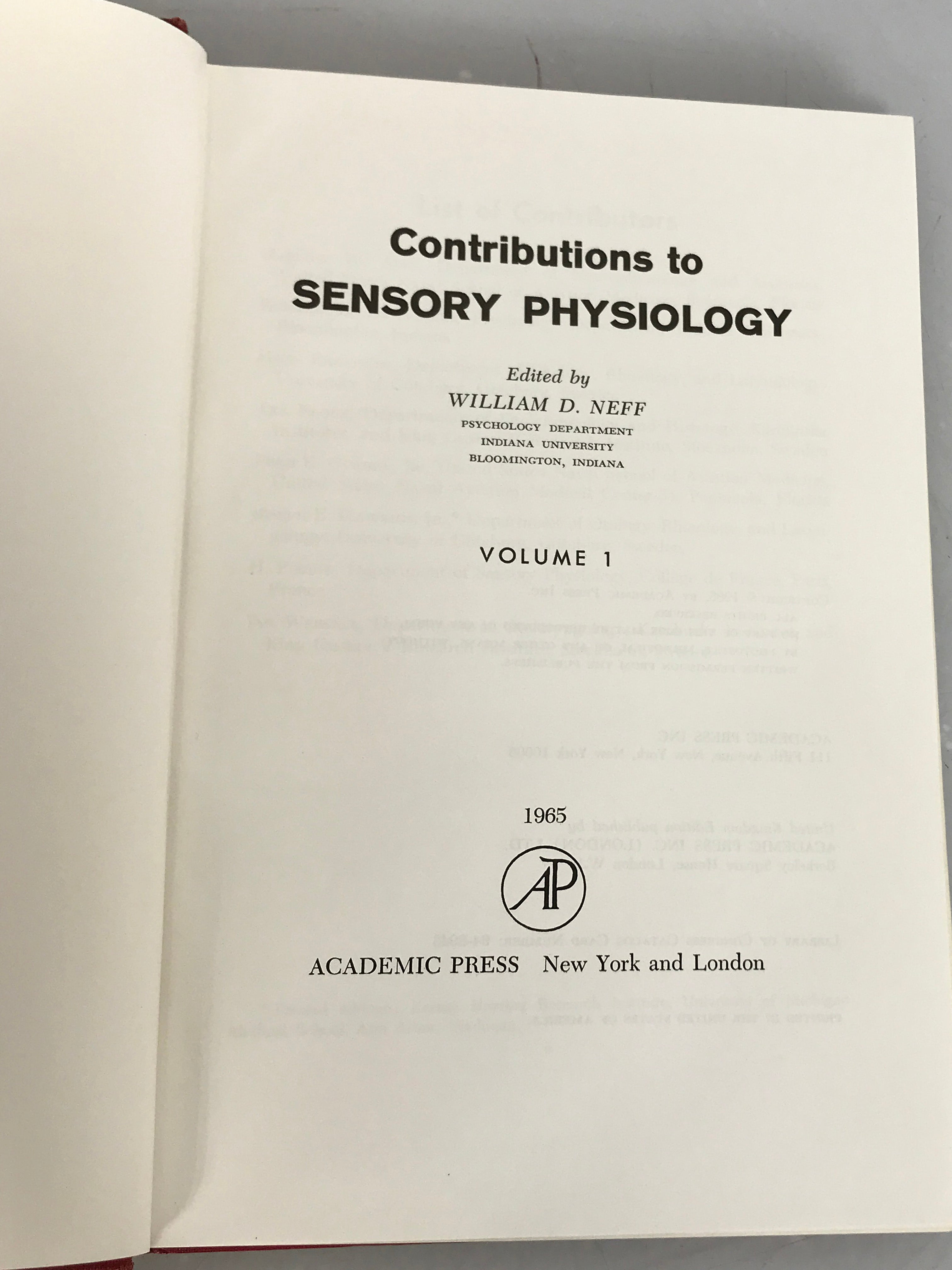 Lot of 3 Sensory Biology/Physiology Books 1965-1967 HC DJ