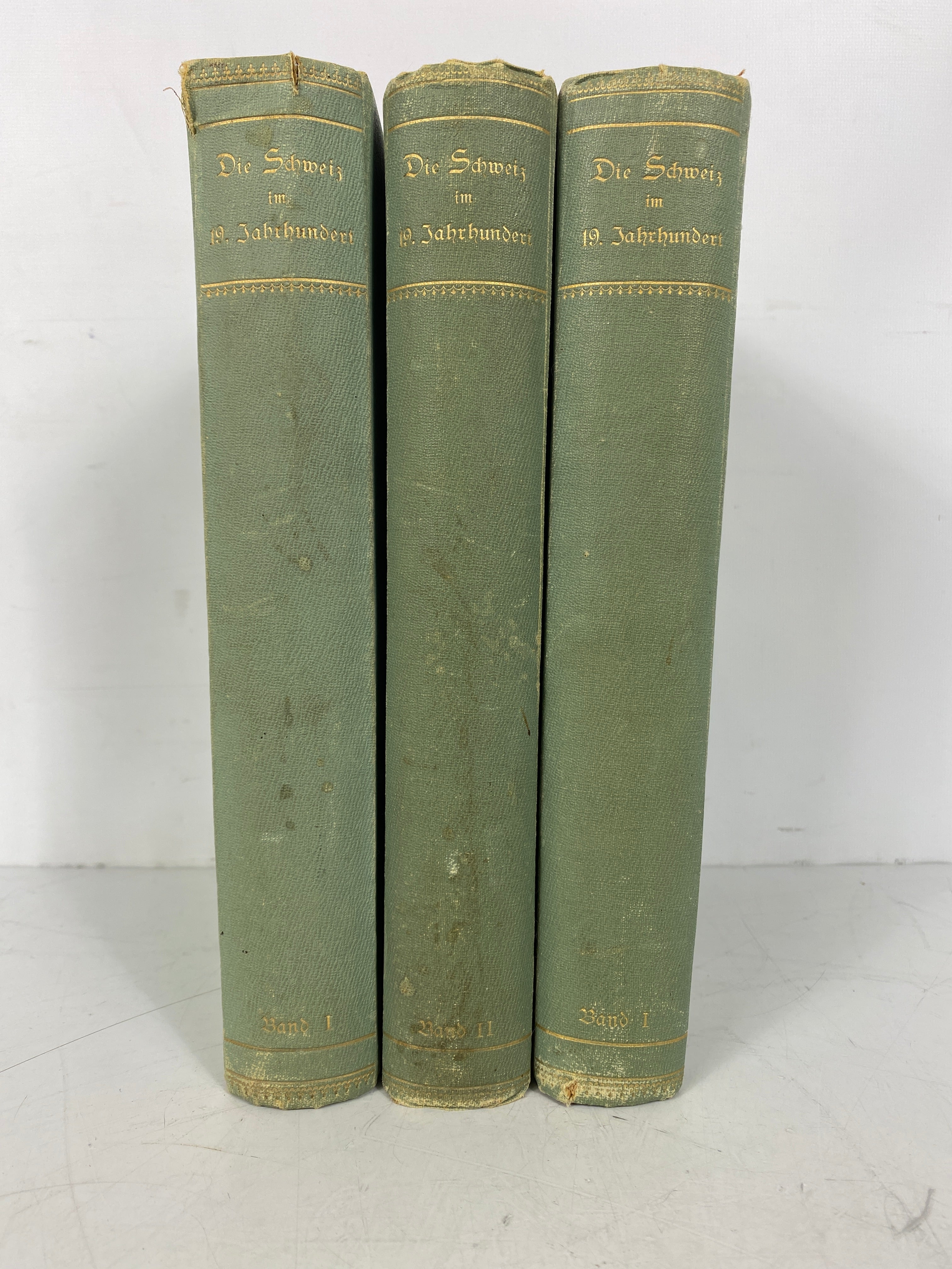 3 Vol Set: Switzerland in the 19th Century (in German) 1899 Antique HC