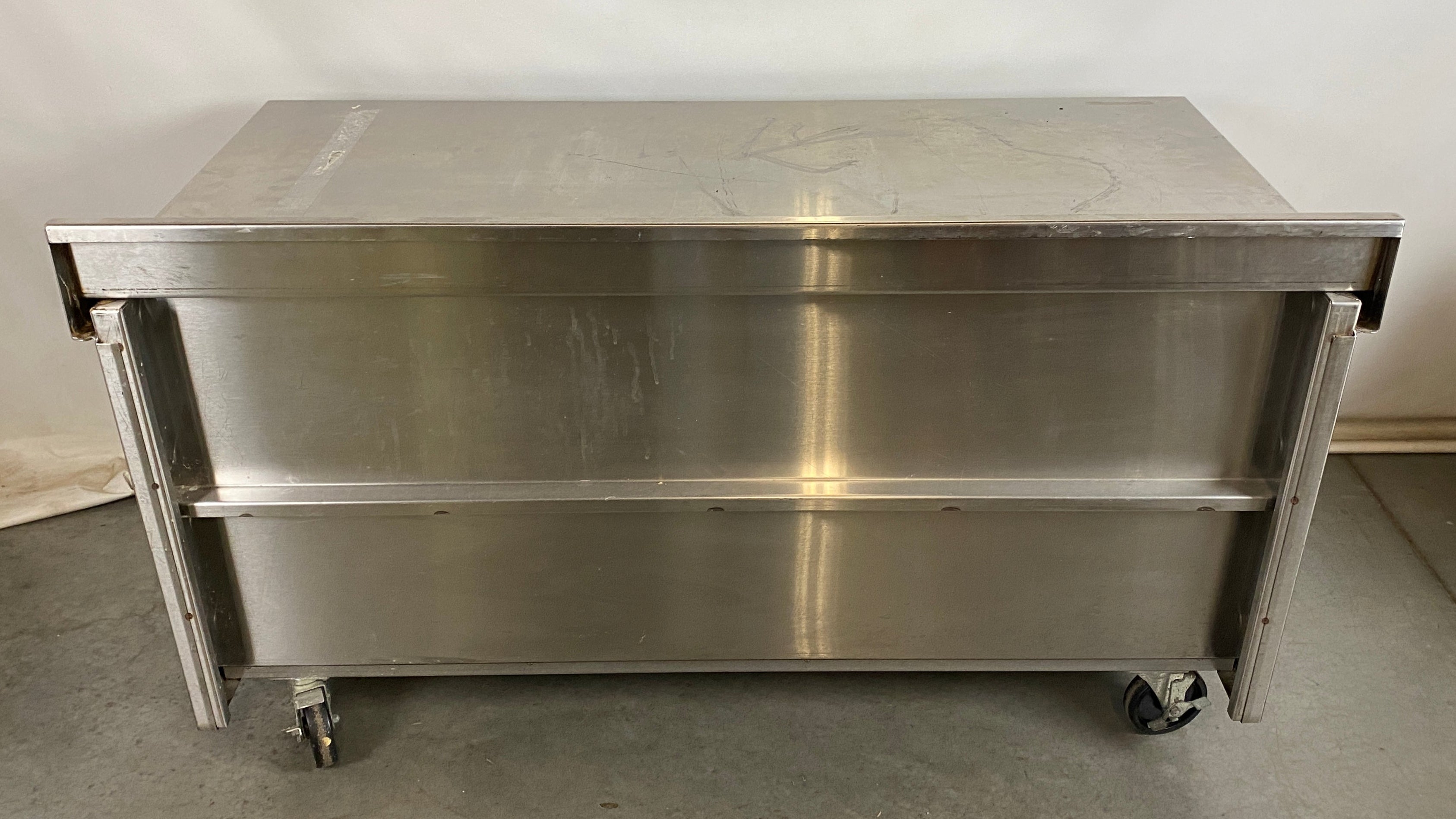 PRS Stainless Steel Prep Table with 2 Door Cabinet and Table Extender