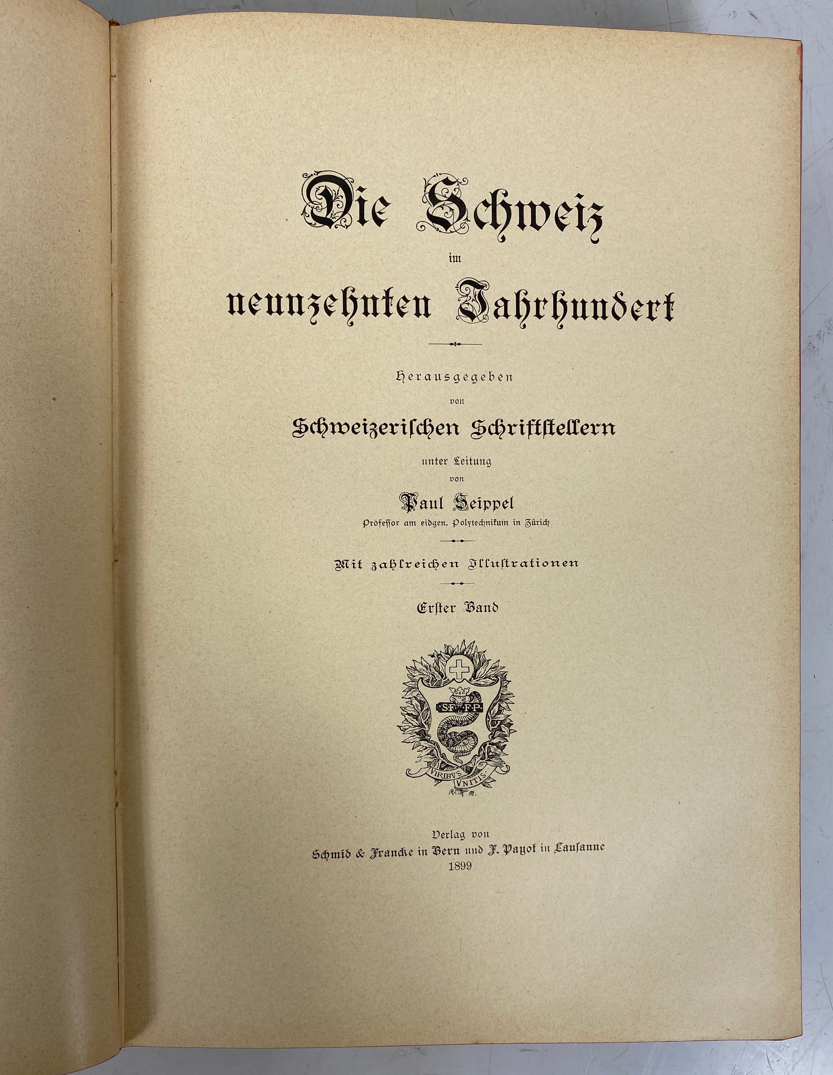 3 Vol Set: Switzerland in the 19th Century (in German) 1899 Antique HC