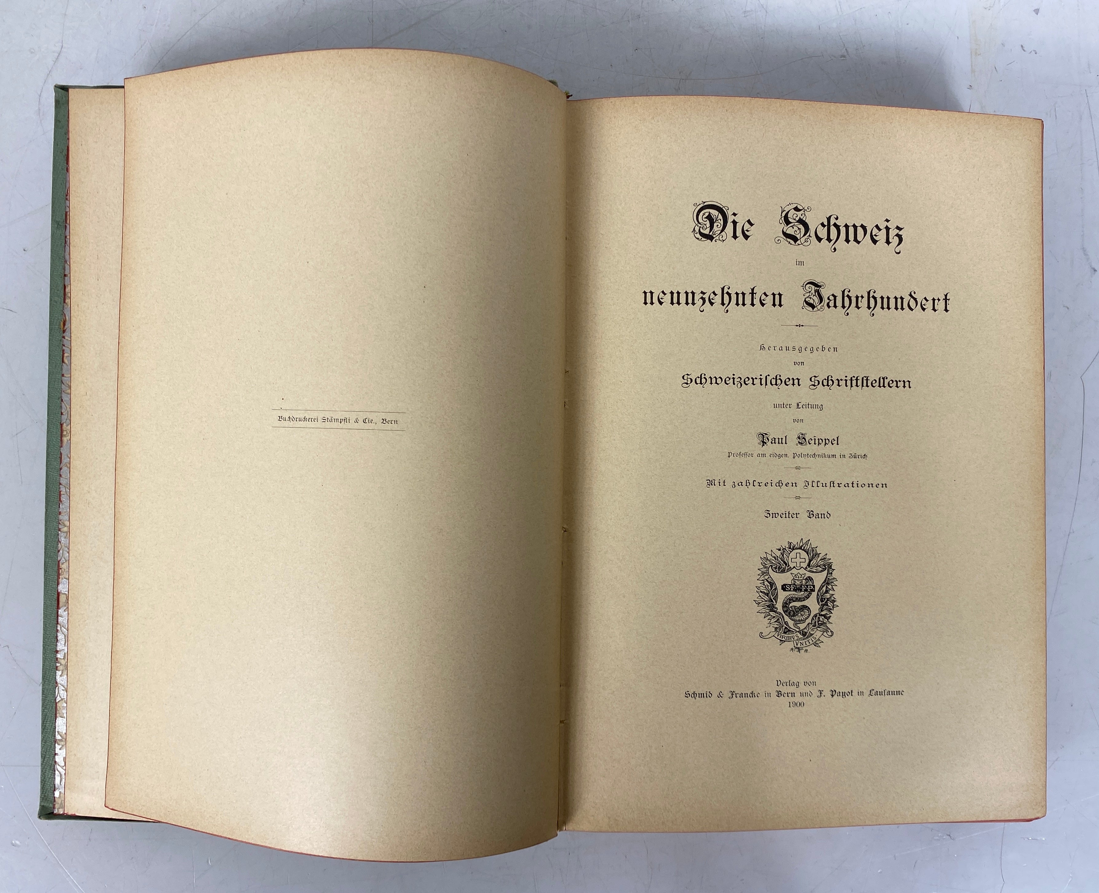 3 Vol Set: Switzerland in the 19th Century (in German) 1899 Antique HC