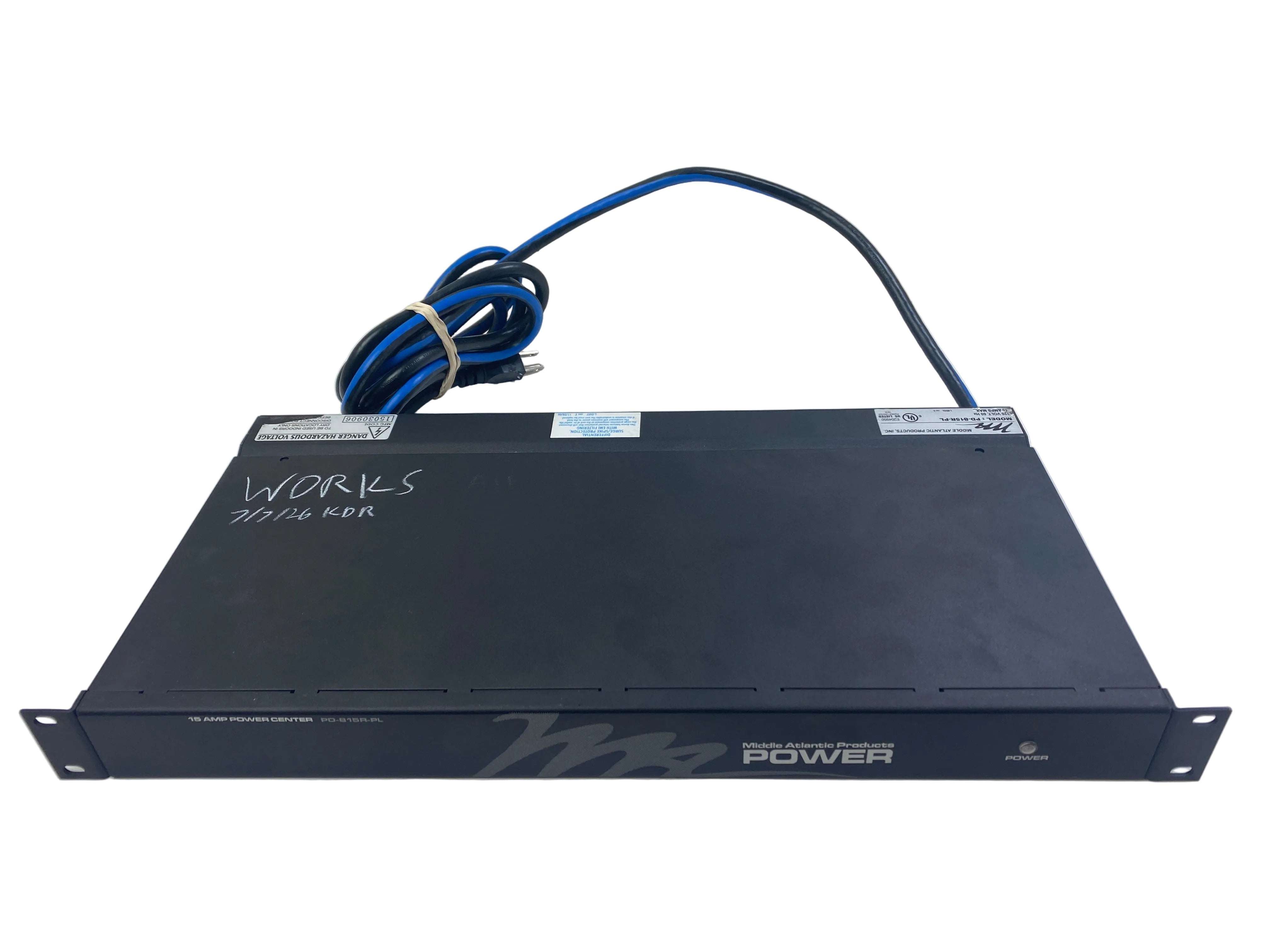 Middle Atlantic PD-915R-PL 15-Amp 8-Outlet Rackmount Powerstrip