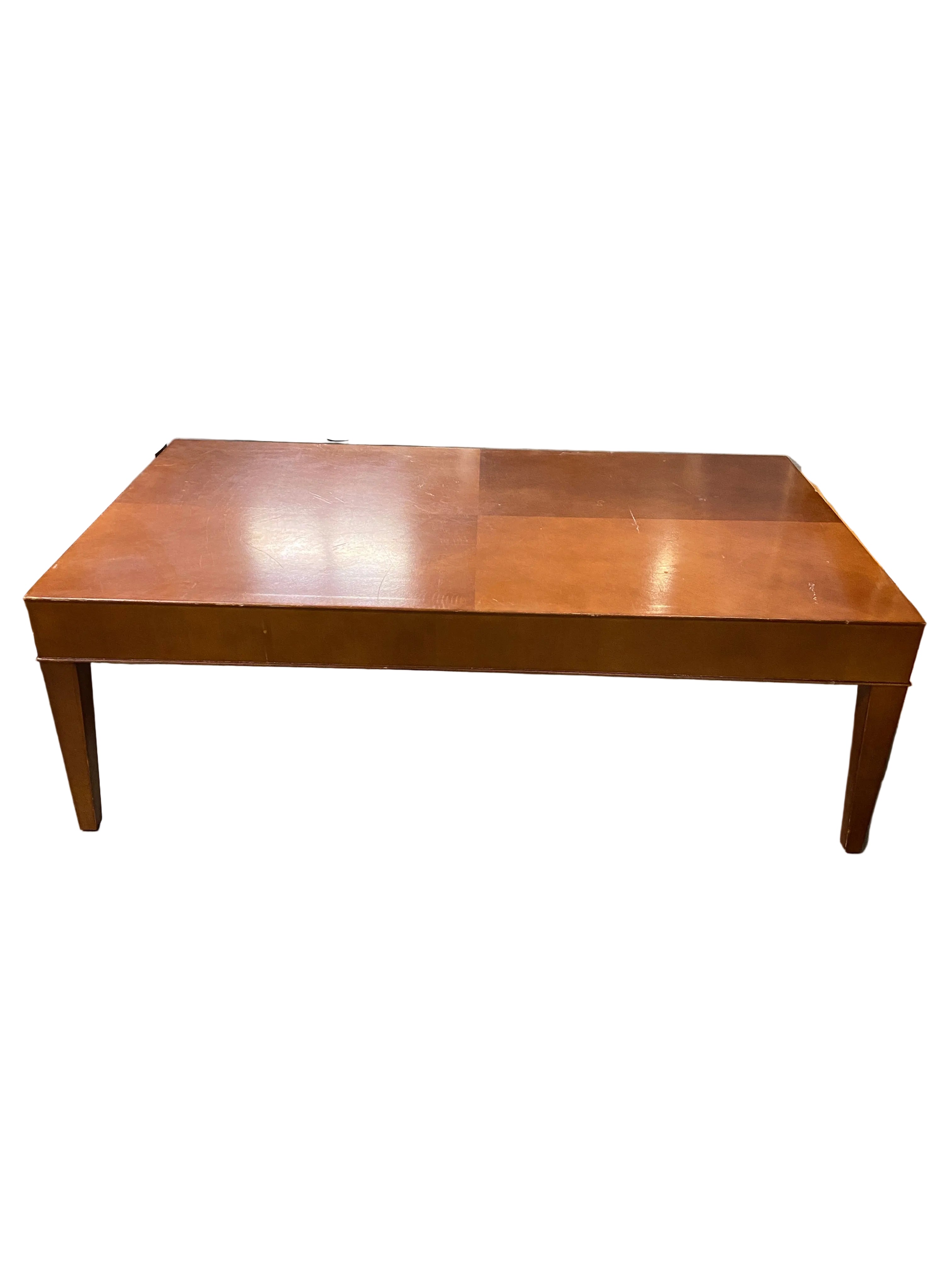 Wooden Checkerboard Style Coffee Table