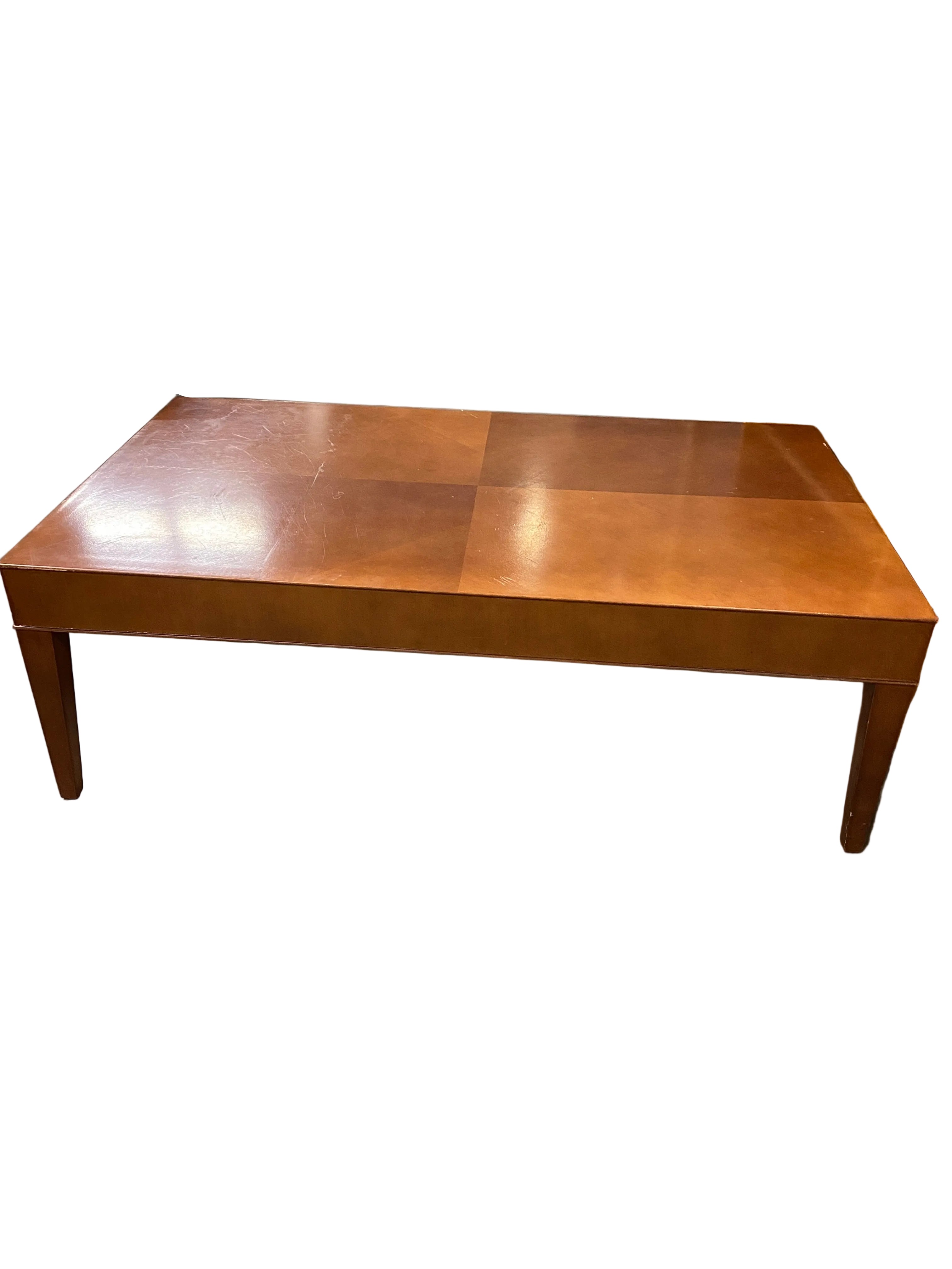 Wooden Checkerboard Style Coffee Table