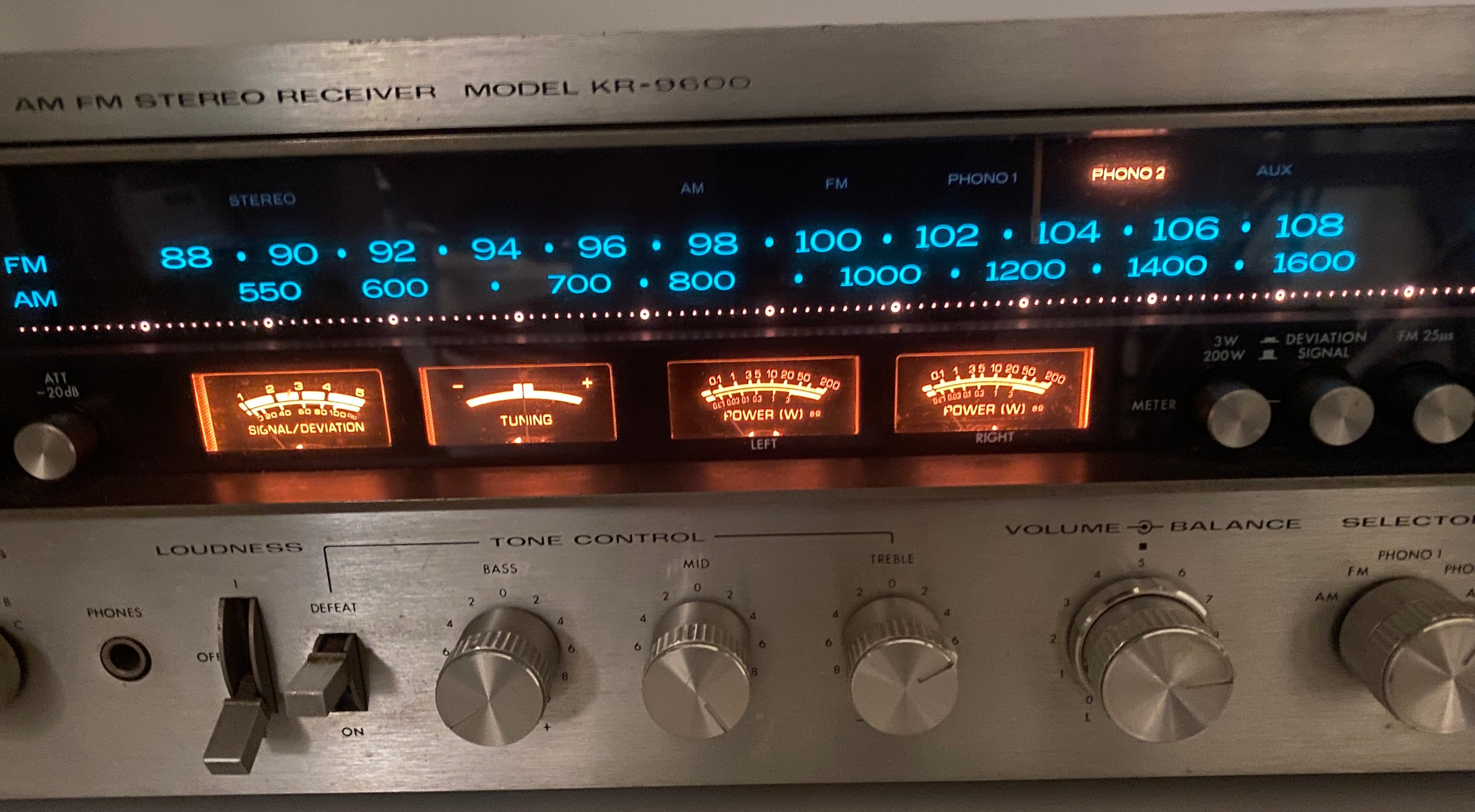 Kenwood Model KR-9600 Vintage Stereo Receiver