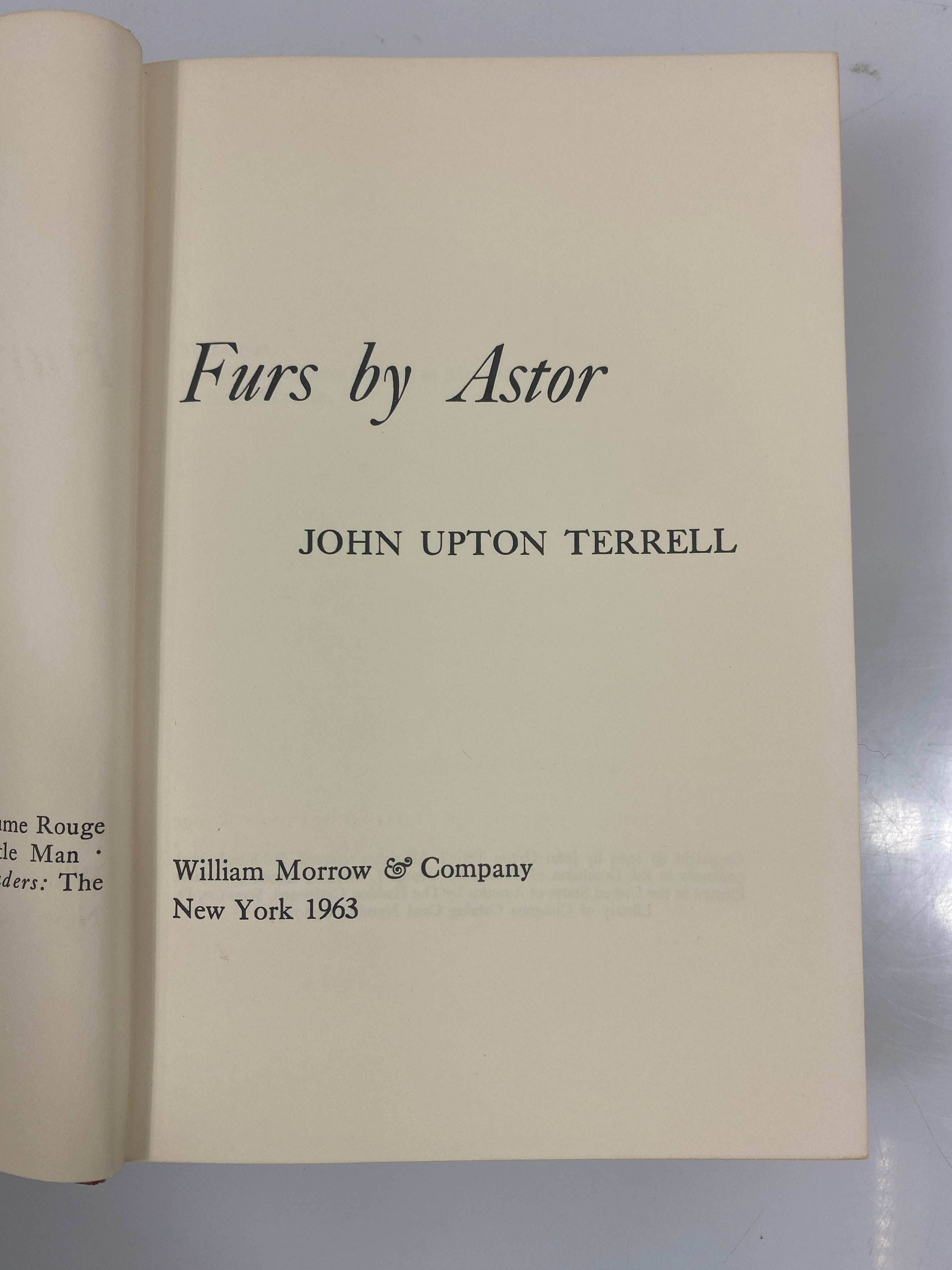 Furs by Astor by Terrell William Morrow & Co 1963 HCDJ