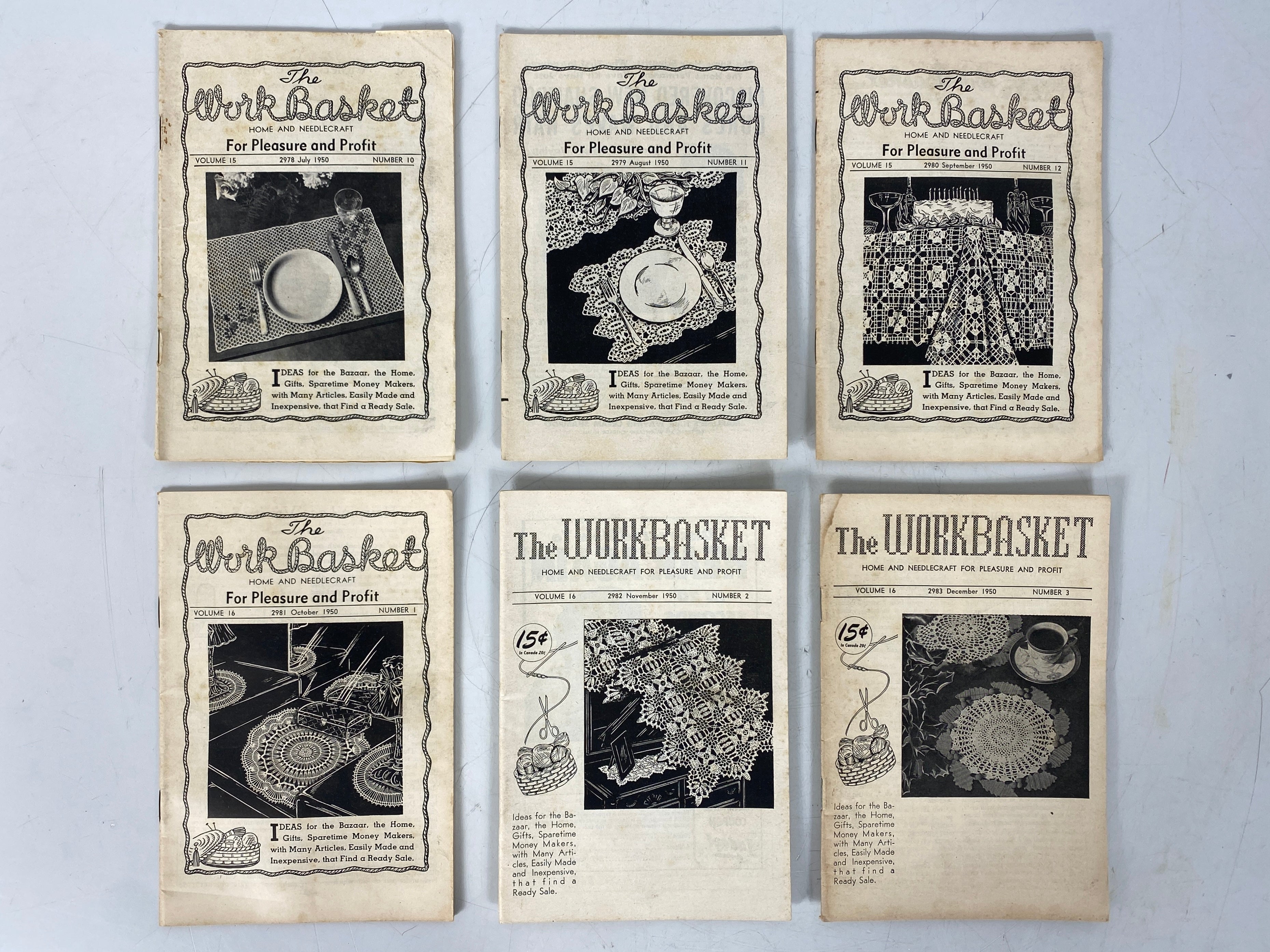 Lot of 21 The Workbasket Magazine Volumes 15 and 16 (1949-1951)