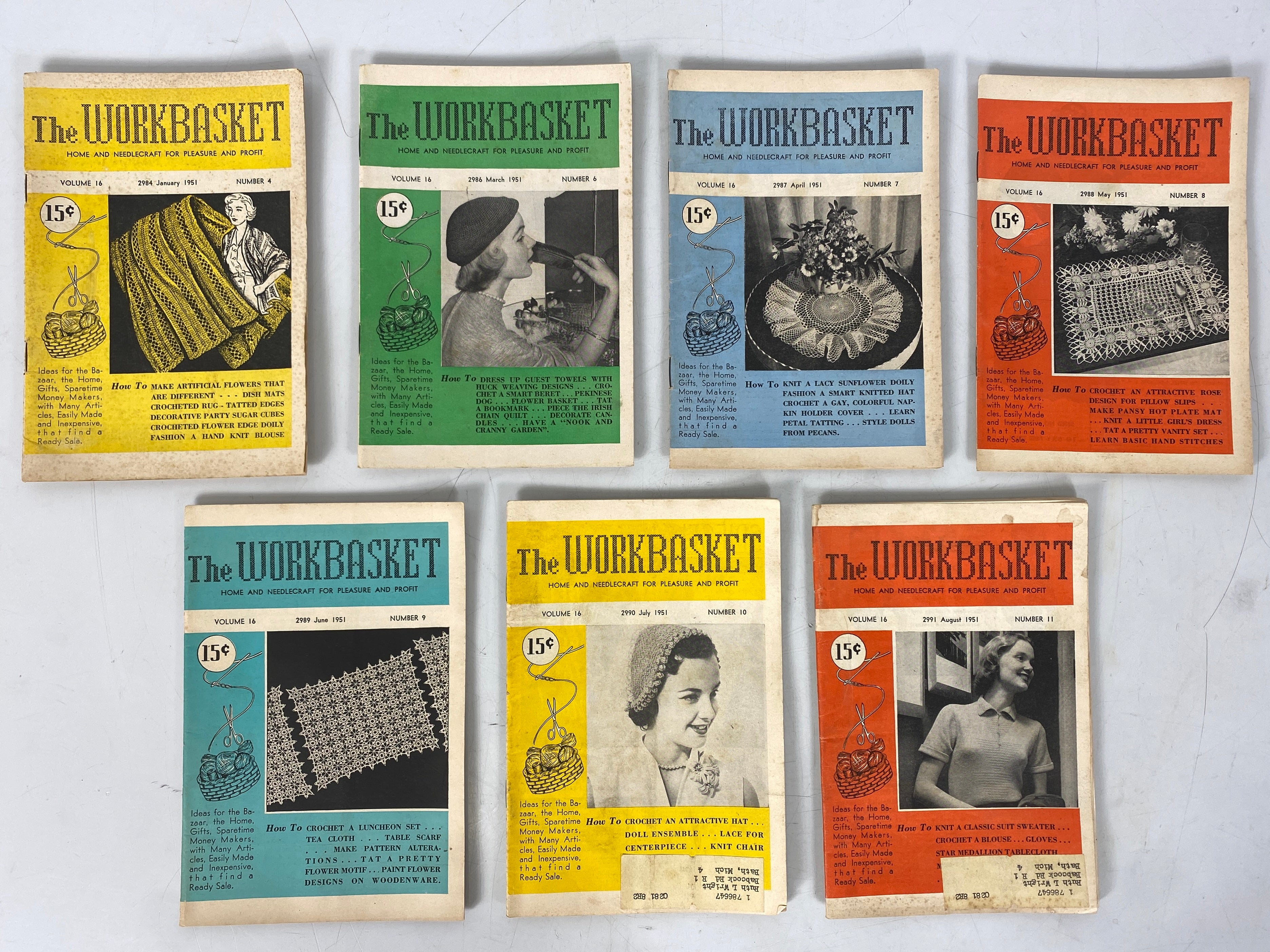 Lot of 21 The Workbasket Magazine Volumes 15 and 16 (1949-1951)