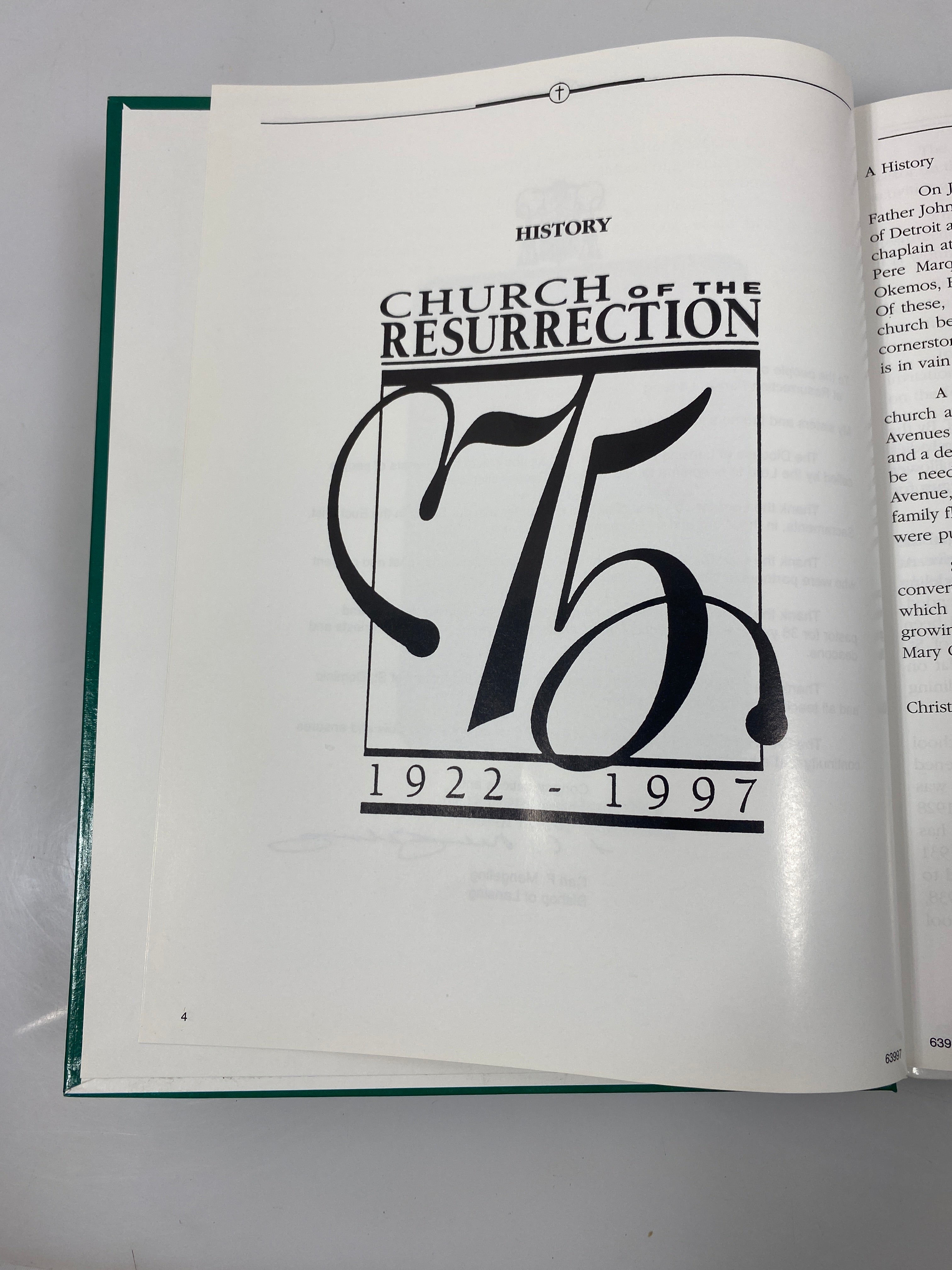 History of the Church of the Resurrection Lansing, MI 1997 HC