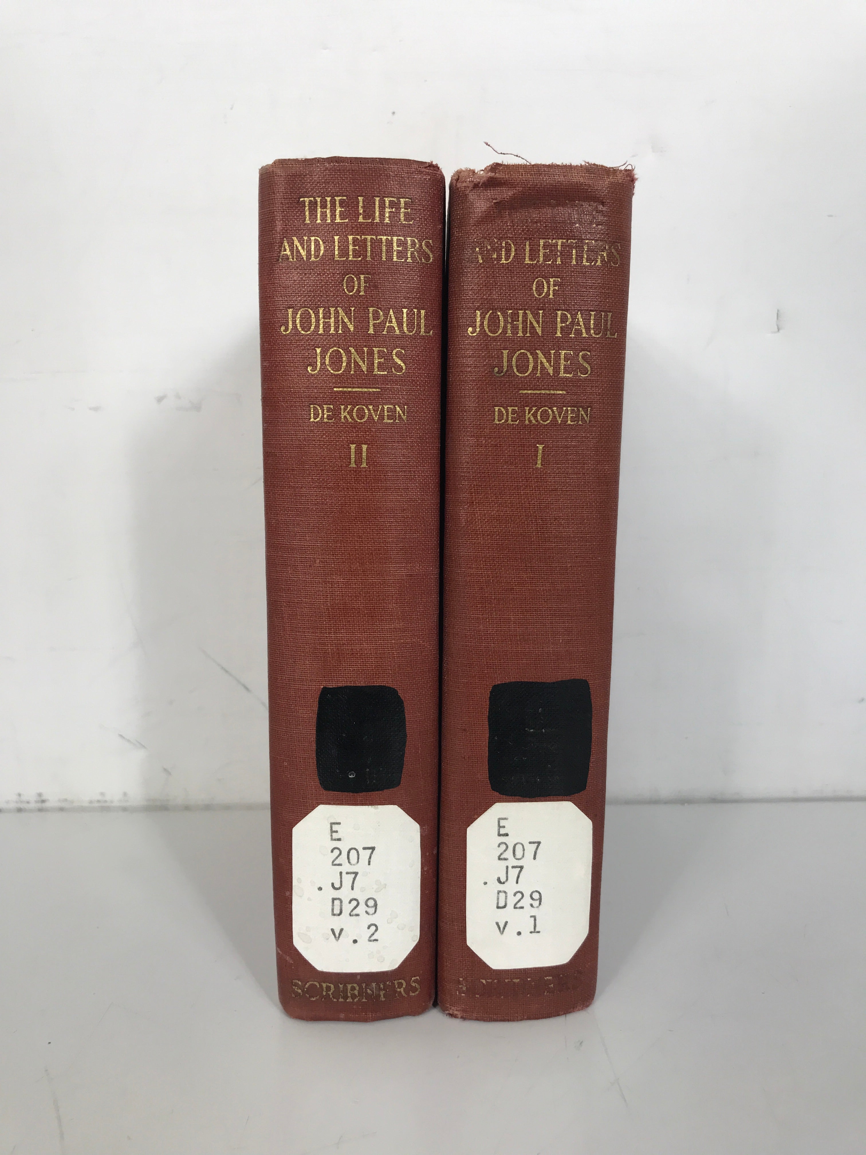 2 Vol Set: The Life and Letters of John Paul Jones 1930 Ex-Library