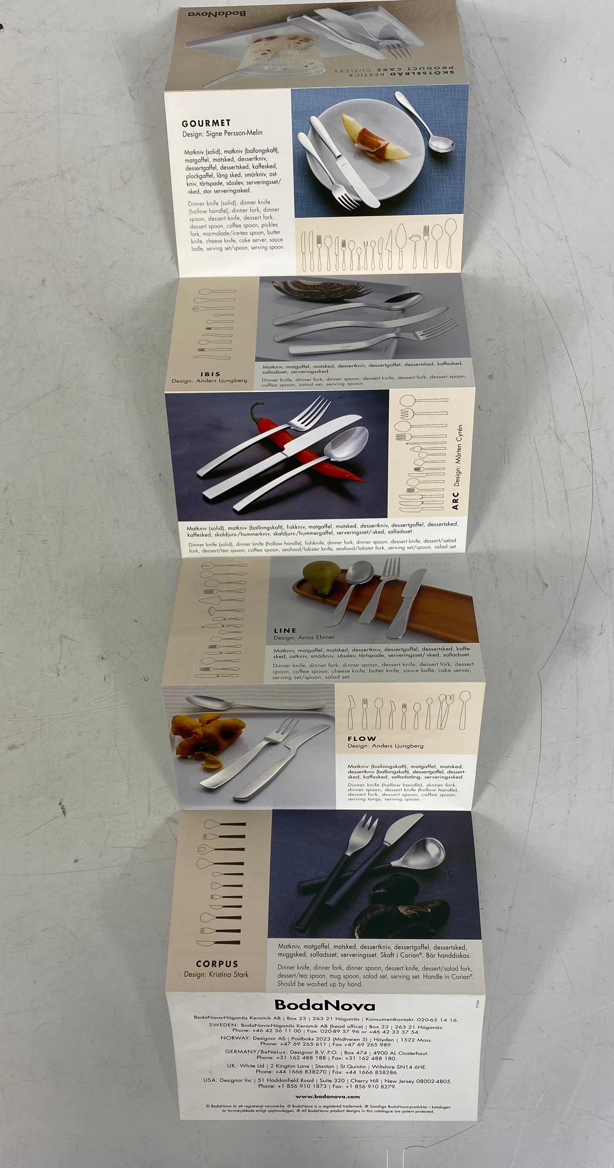 Lot of BodaNova (Sweden) Catalog Booklets: Cutlery/Stoneware/Glassware SC