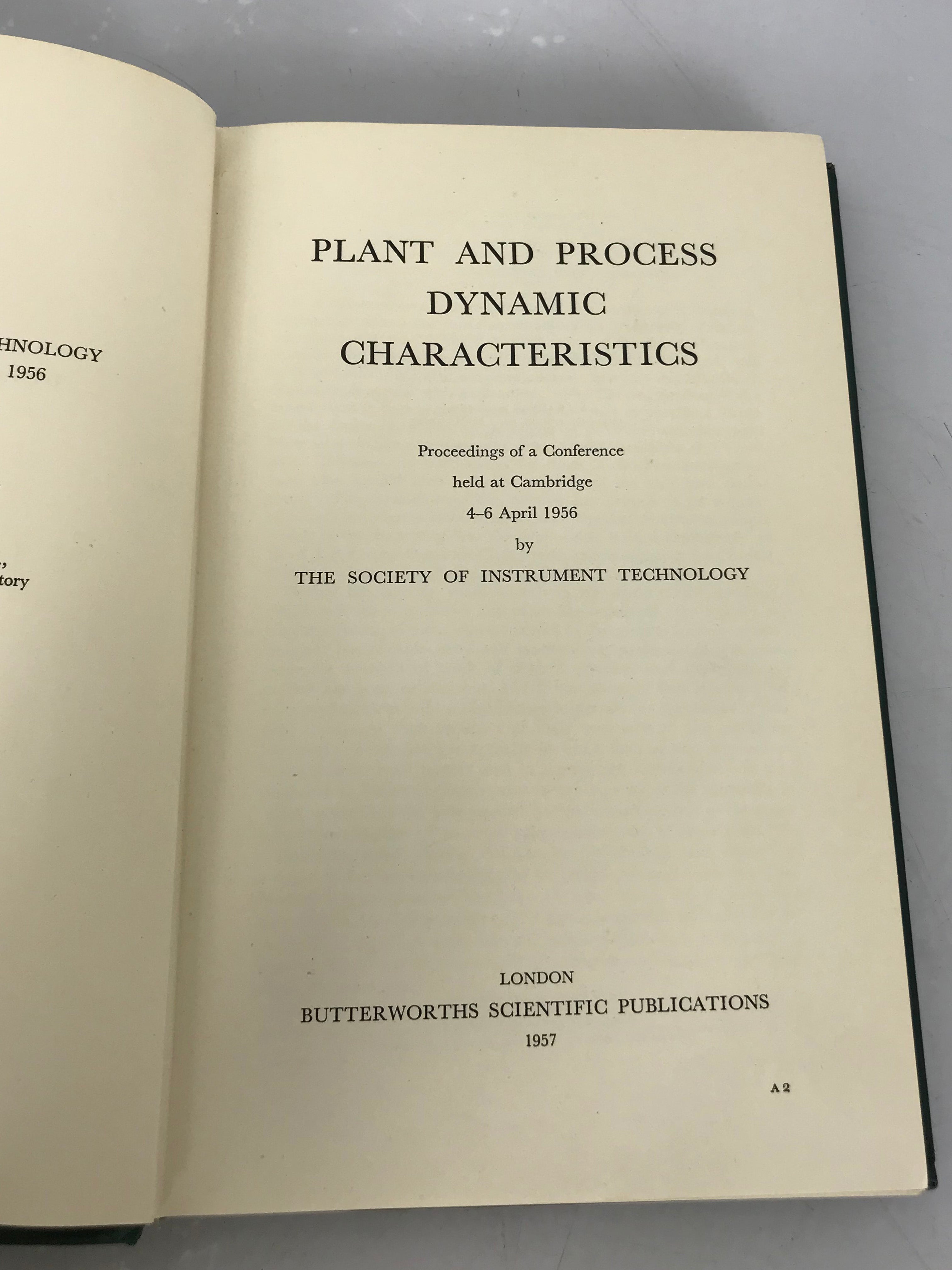 Plant and Process Dynamic Characteristics Society of Instrument Technology 1957