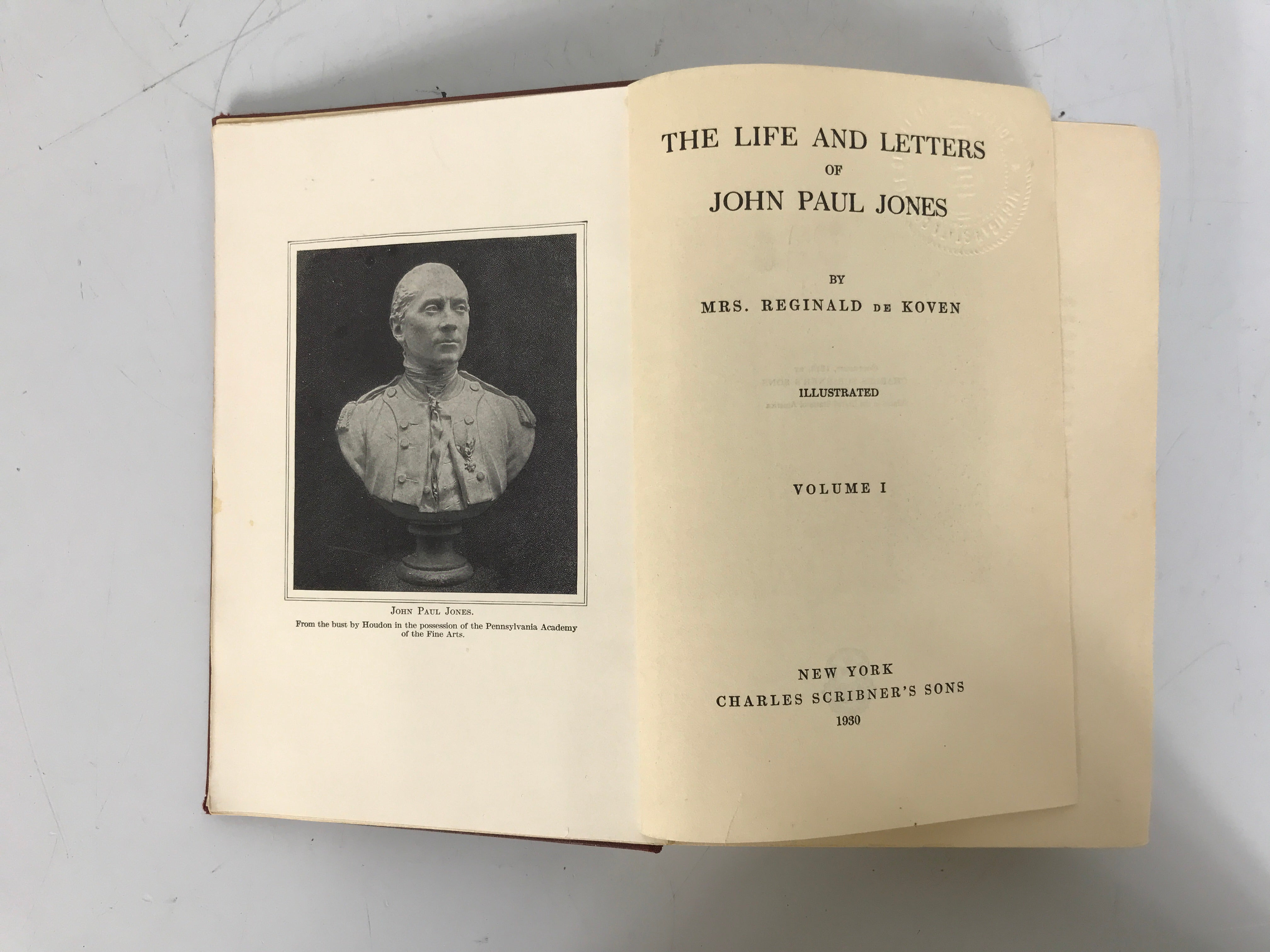 2 Vol Set: The Life and Letters of John Paul Jones 1930 Ex-Library