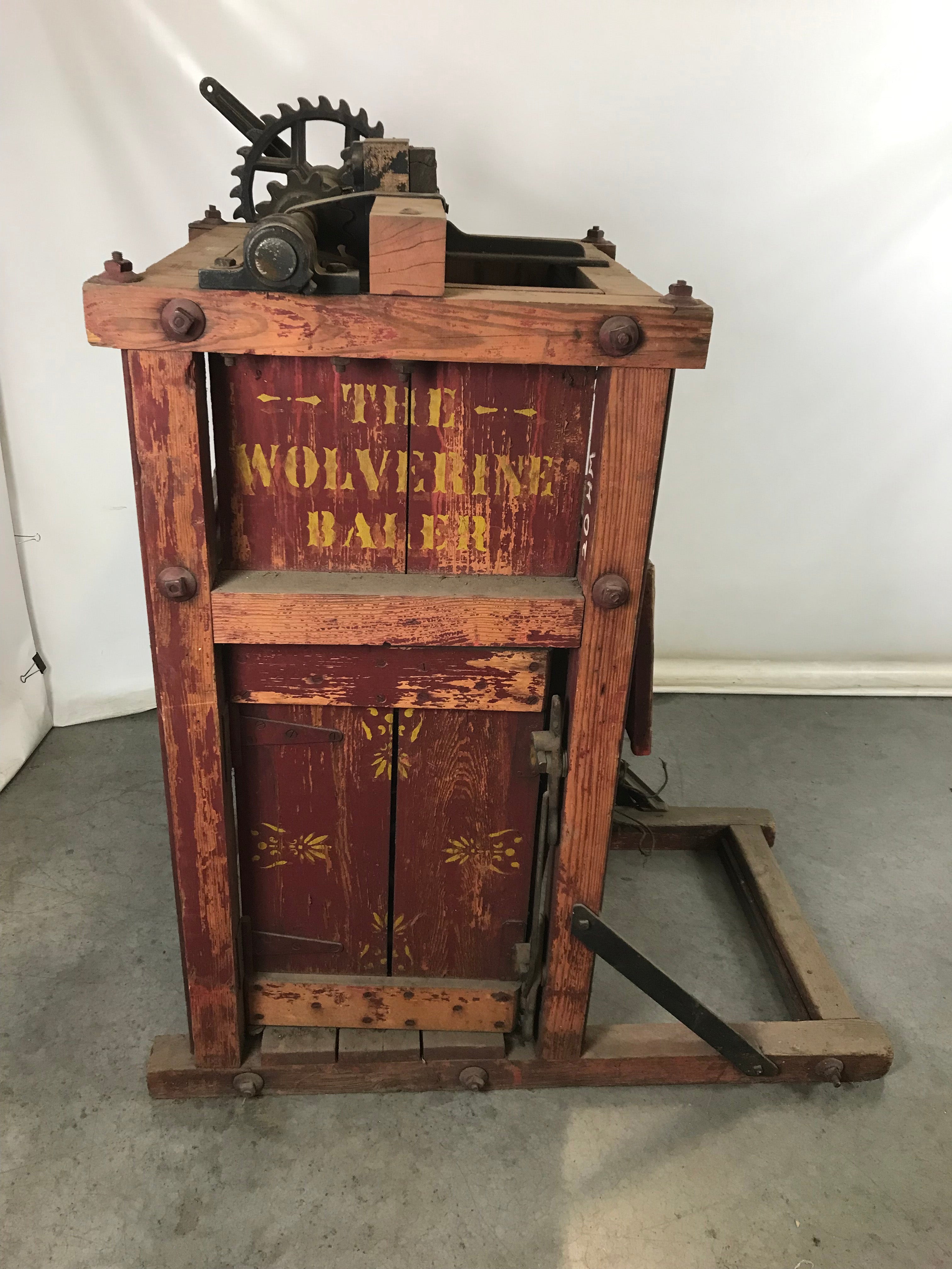 Antique The Wolverine Paper Baler