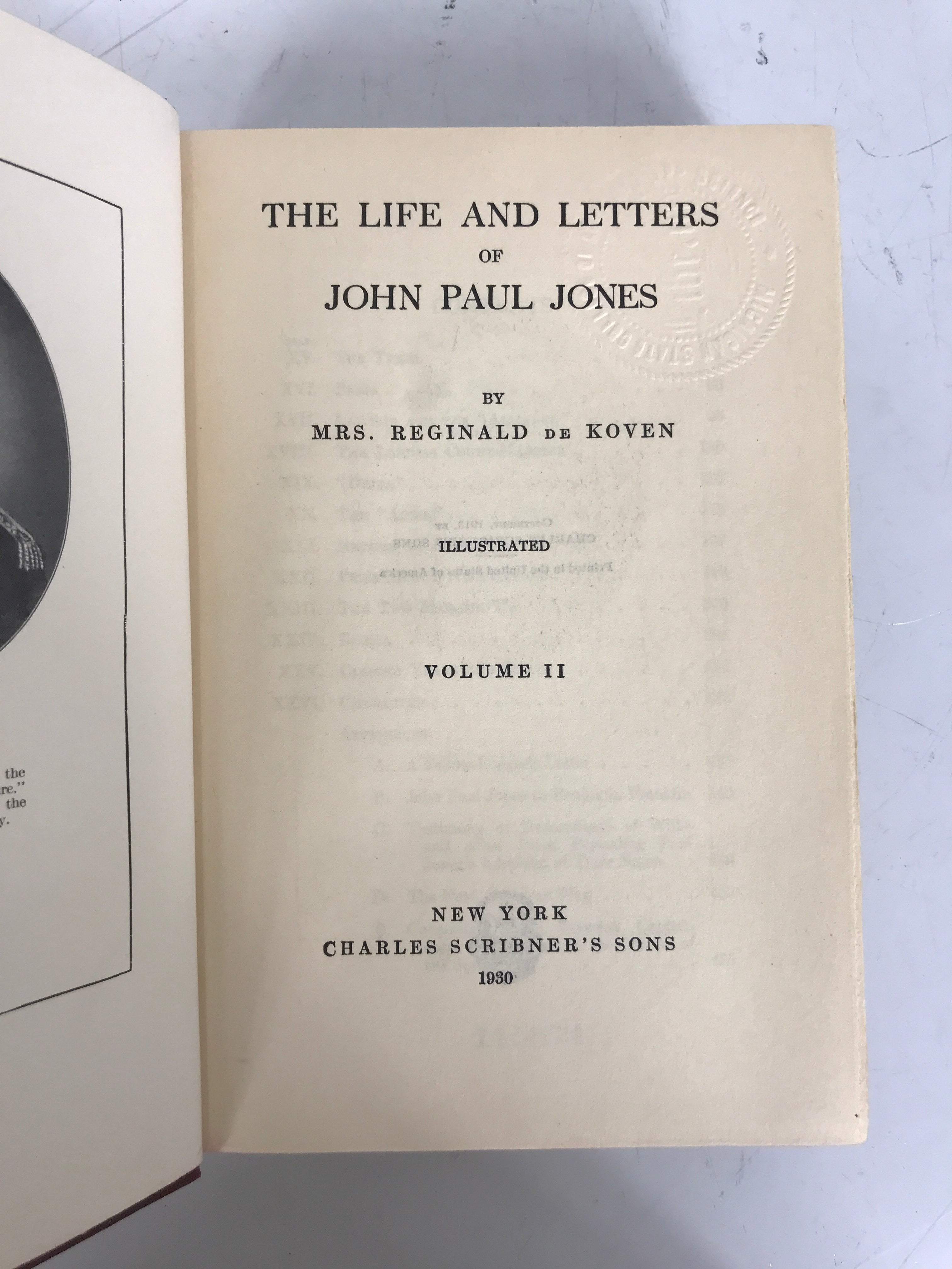 2 Vol Set: The Life and Letters of John Paul Jones 1930 Ex-Library