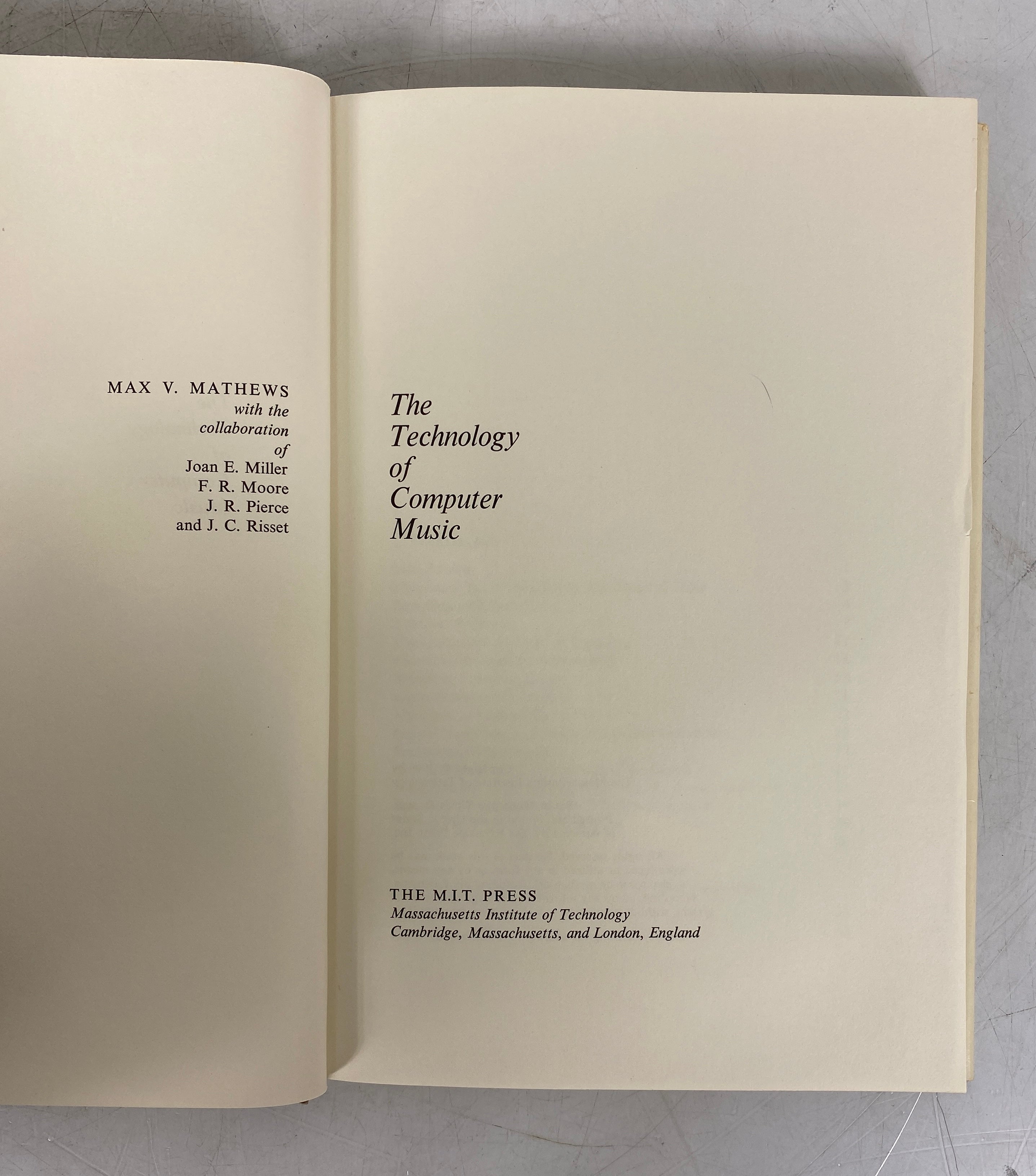 The Technology of Computer Music M.V. Mathews 1969 Vintage HC DJ