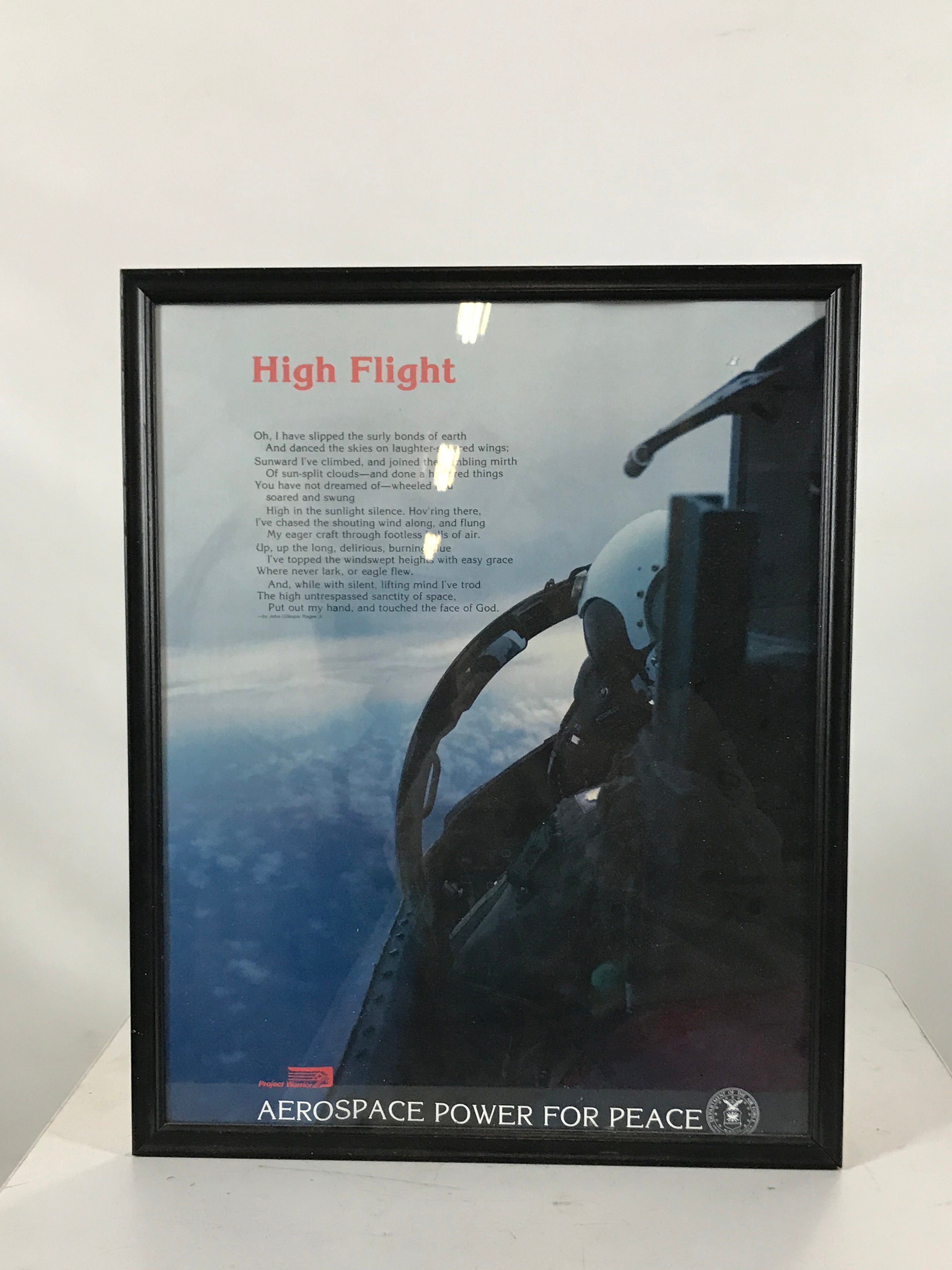 Aerospace Power for Peace: Poem by John Gillespie Magee Jr. Framed Poster