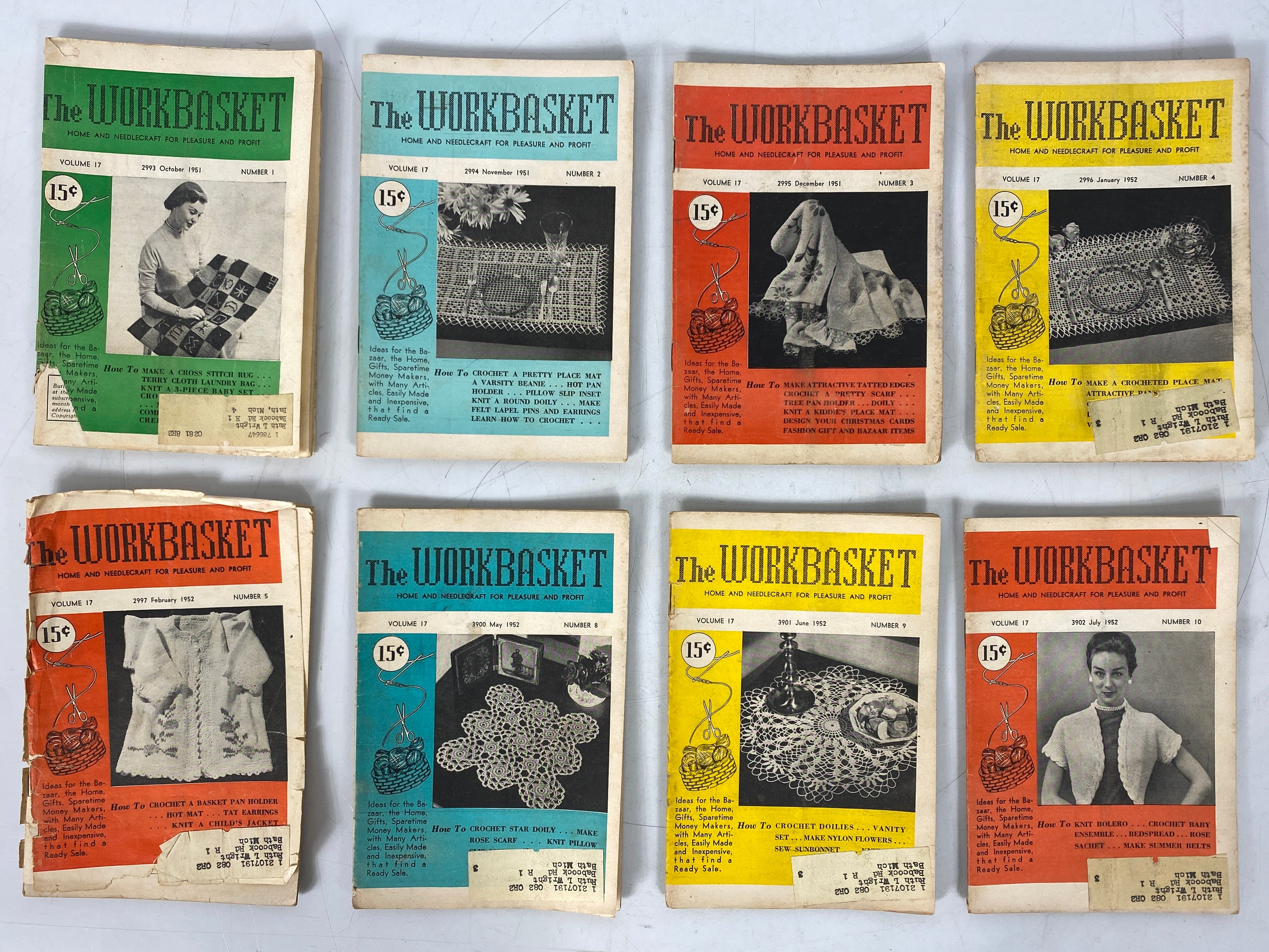 Lot of 23 The Workbasket Magazine Volumes 17 and 18 (1951-1953)