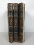 Lot of 3 Antique Volumes of Hebrew Pentateuch (Deuteronomy Parts 4, 5, and 6) 1862 HC
