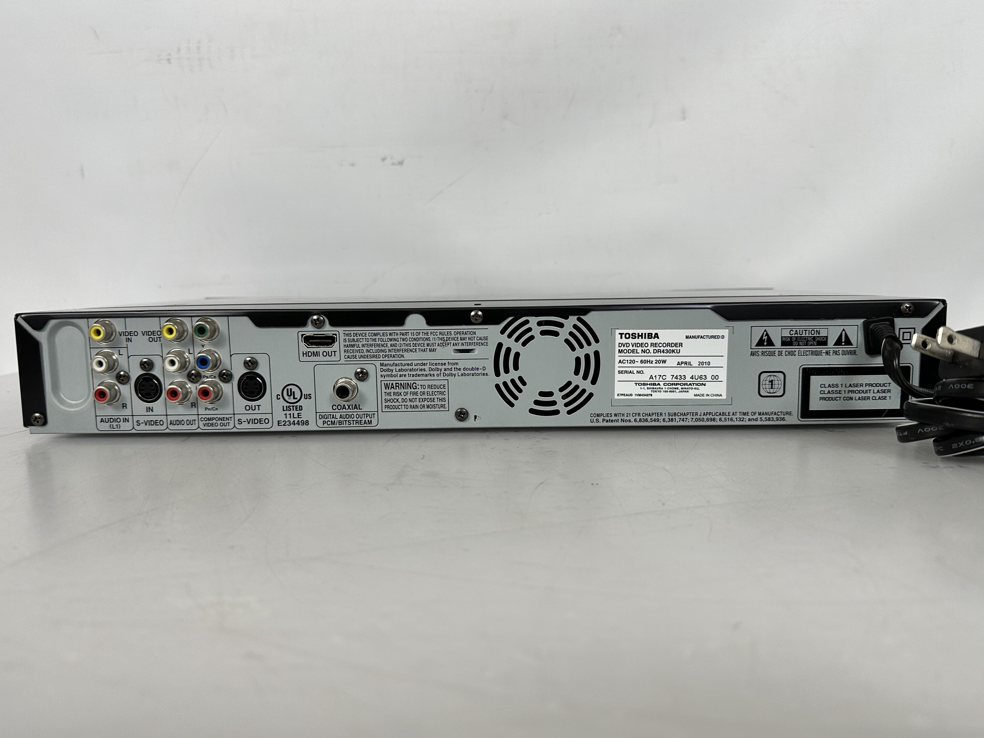 Toshiba DR430 DVD Recorder w/ Remote