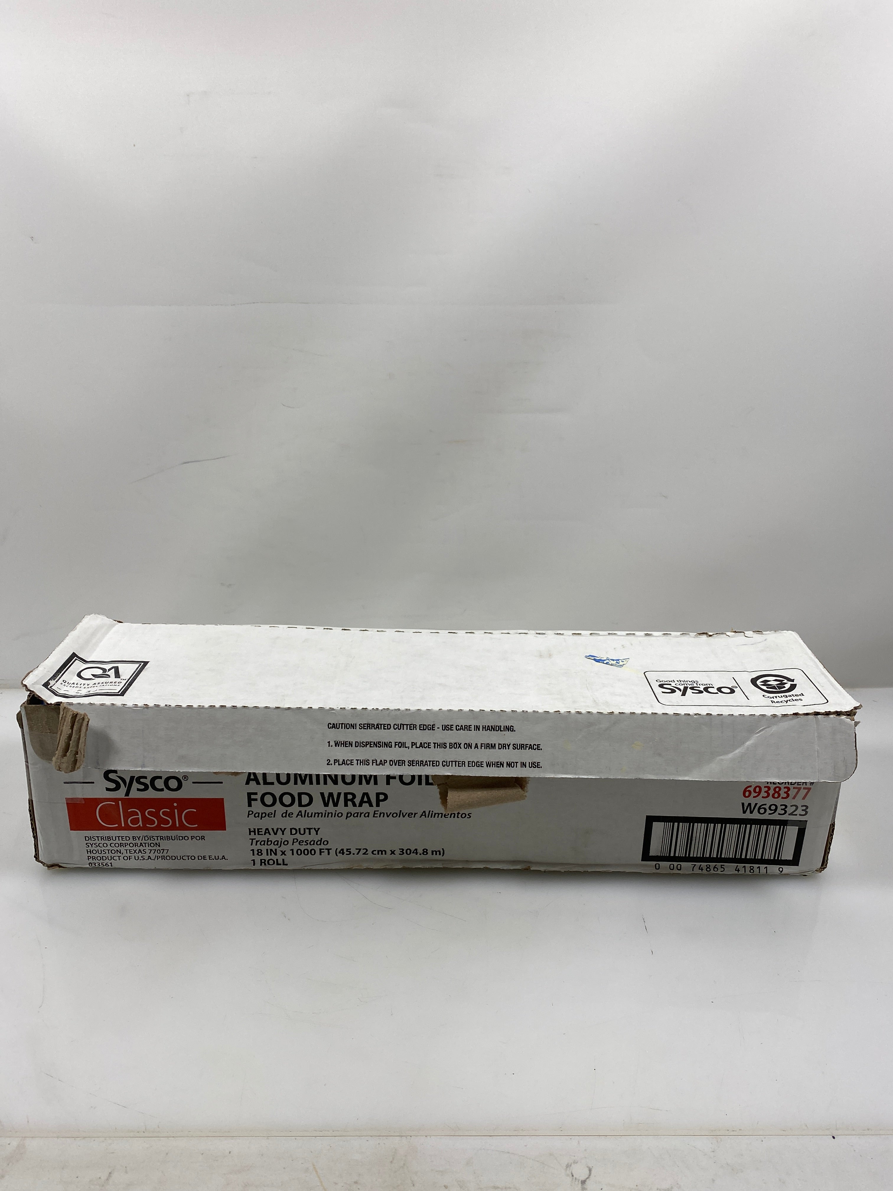 Opened Sysco Heavy Duty Aluminum Foil 1000 Ft.