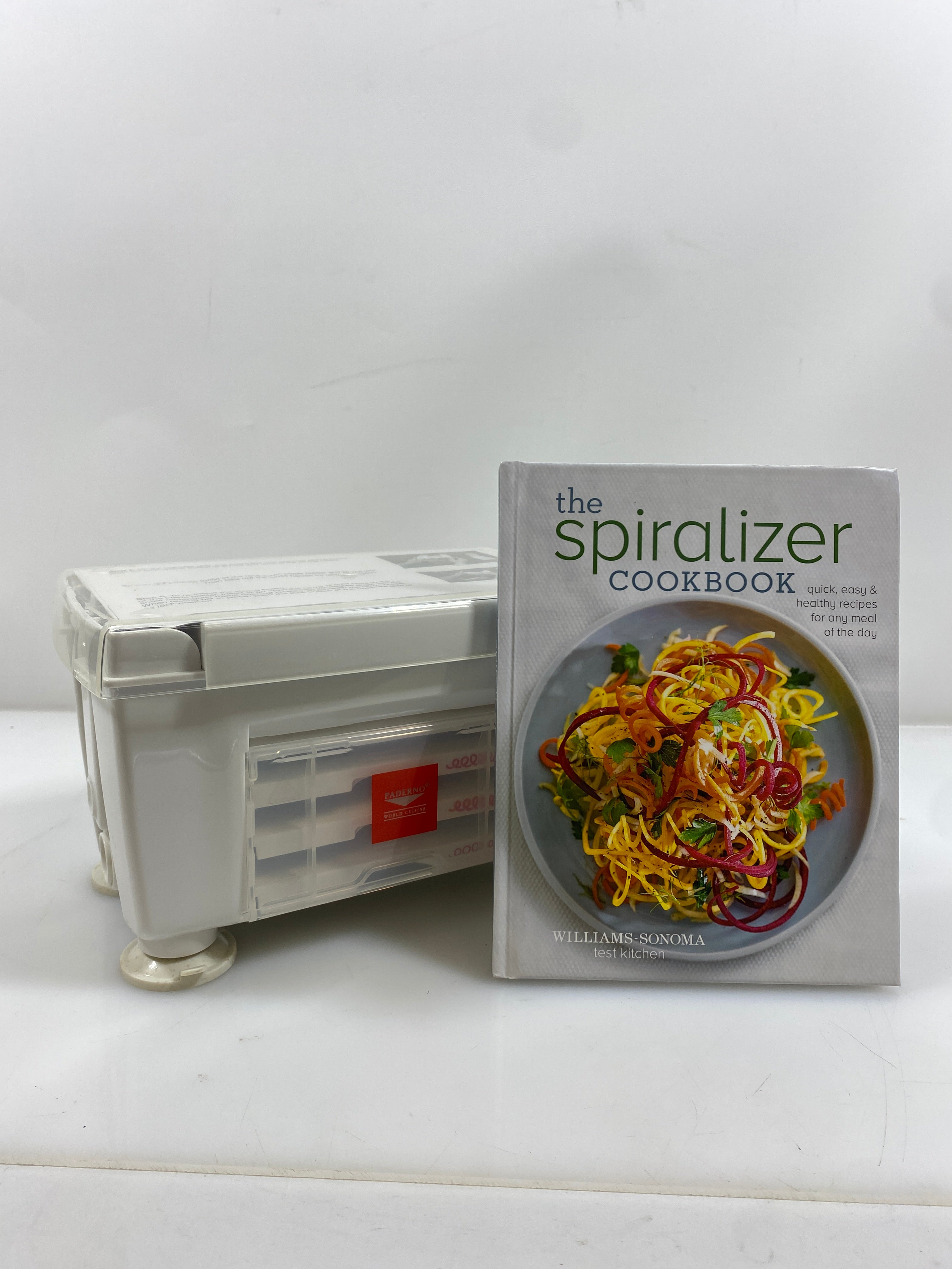 Paderno World Cuisine White Spiralizer & Cookbook Set