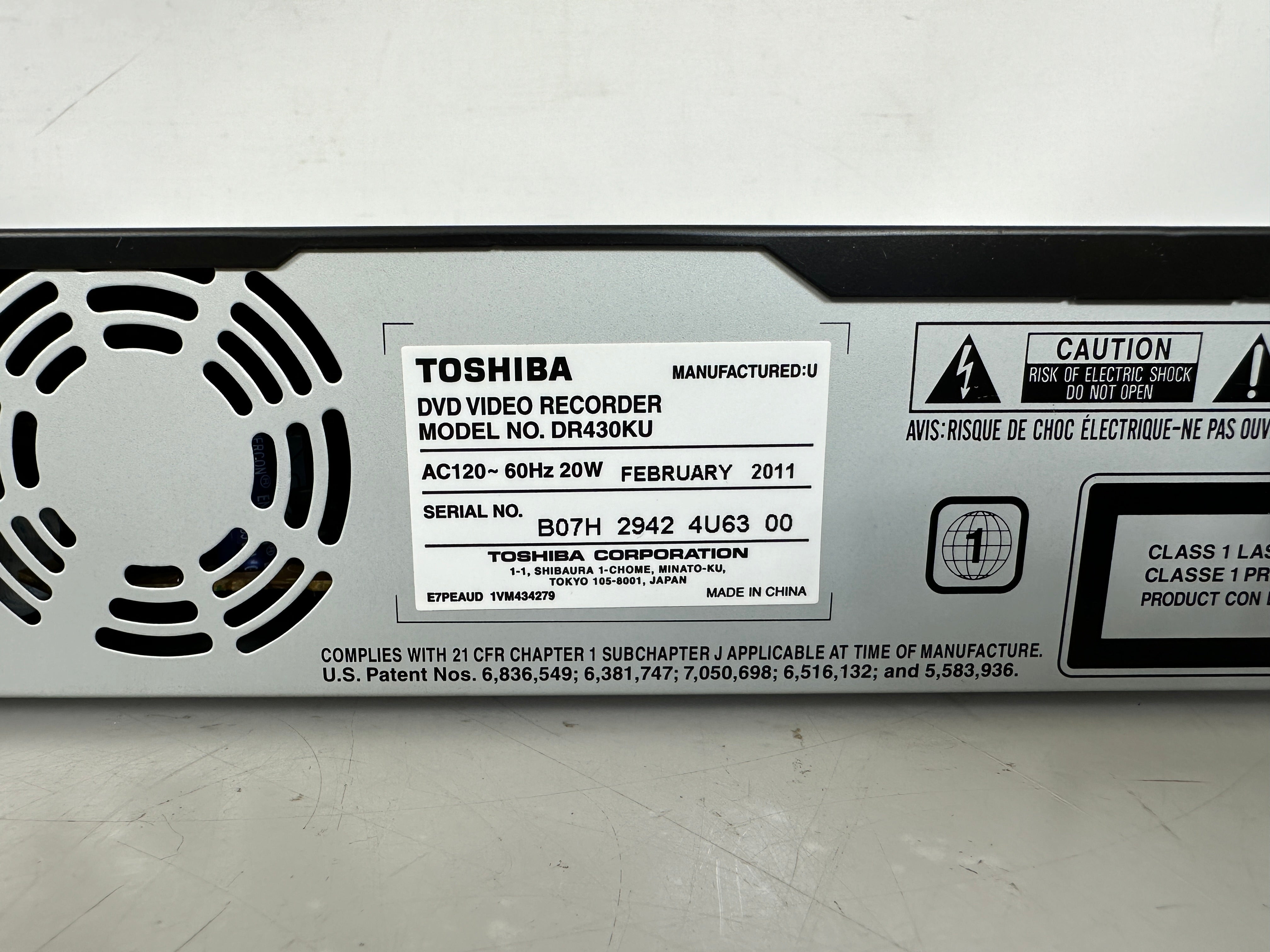Toshiba DR430 DVD Recorder *NO REMOTE*