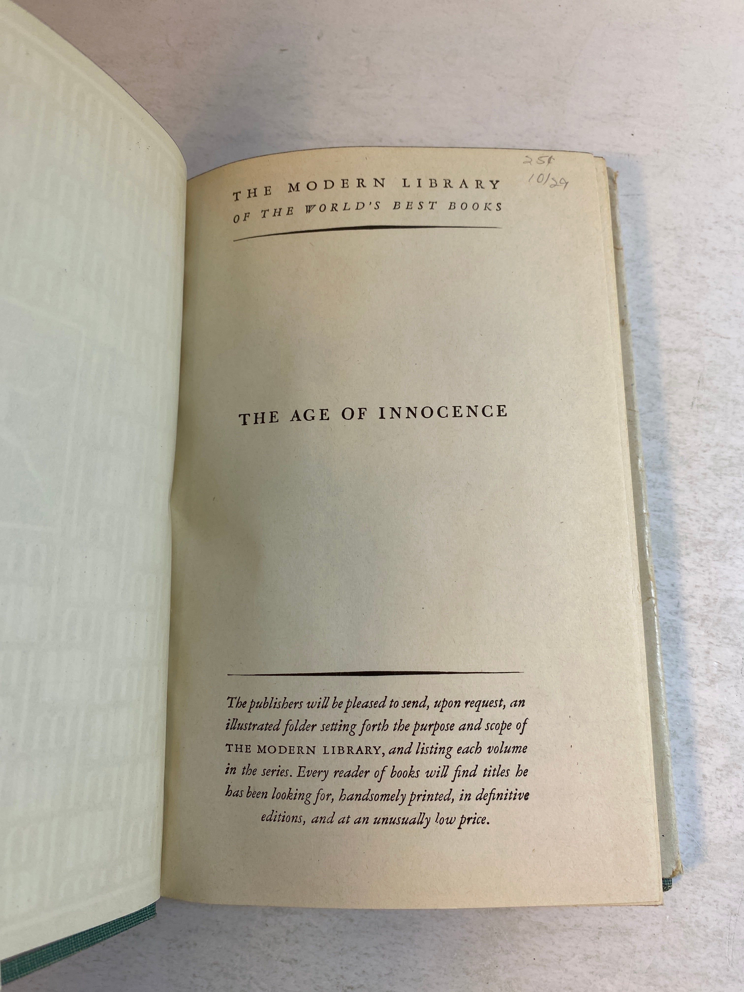 The Age of Innocence Edith Wharton HCDJ 1948