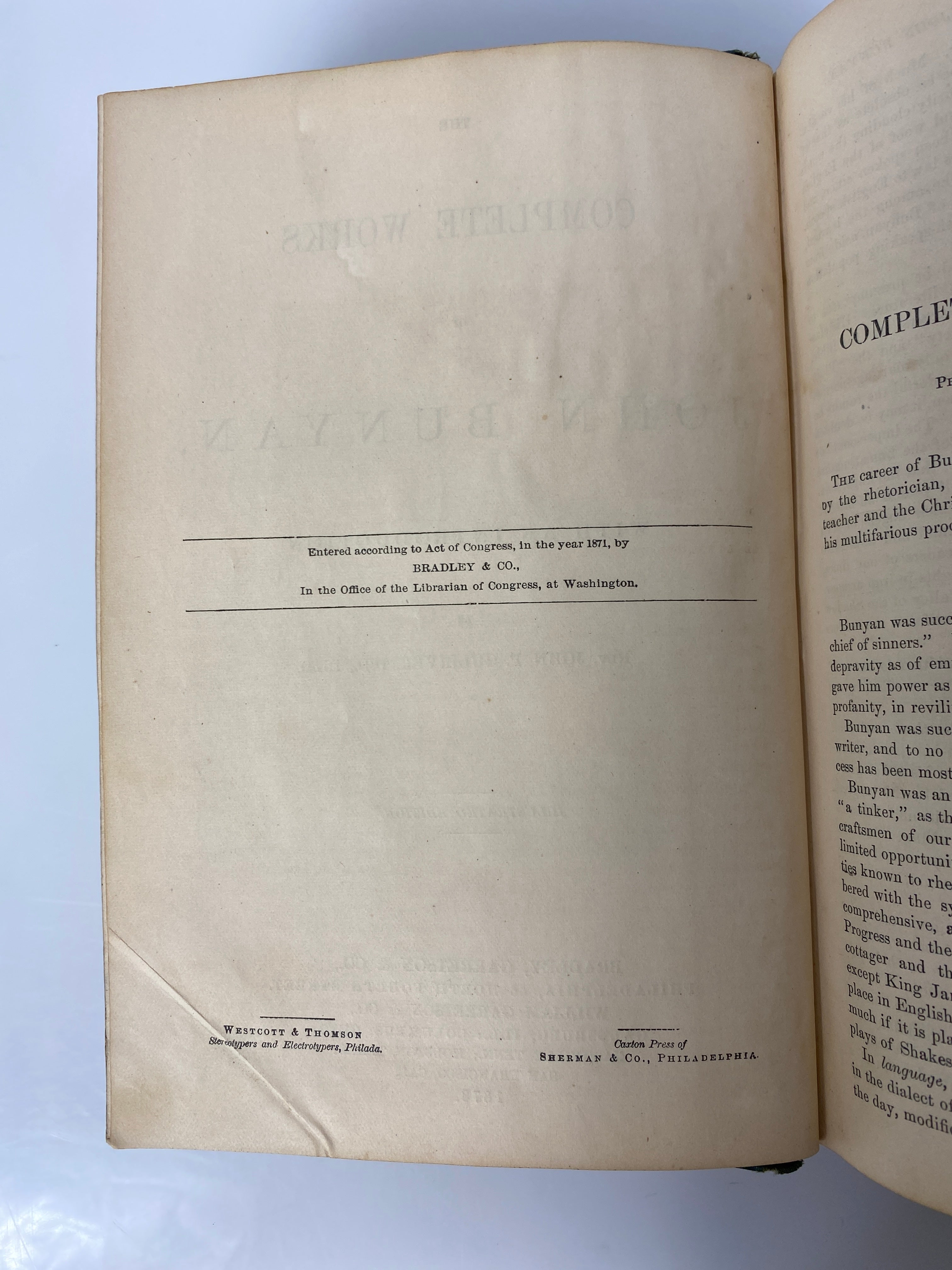 Complete Works of John Bunyan 1873 Illustrated Edition Antique HC