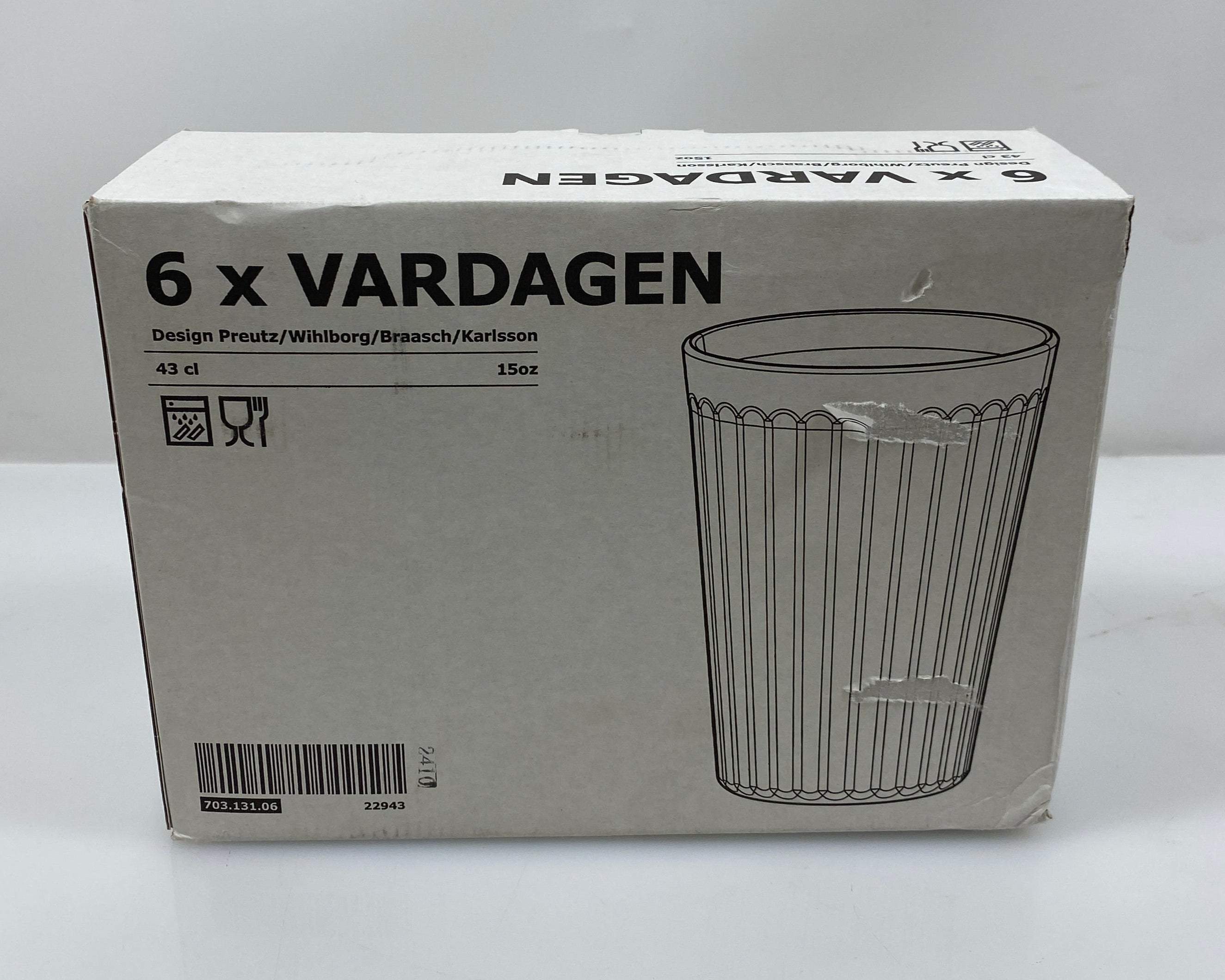 Ikea Vardagen 6 Pack of Glass Tumblers *New*