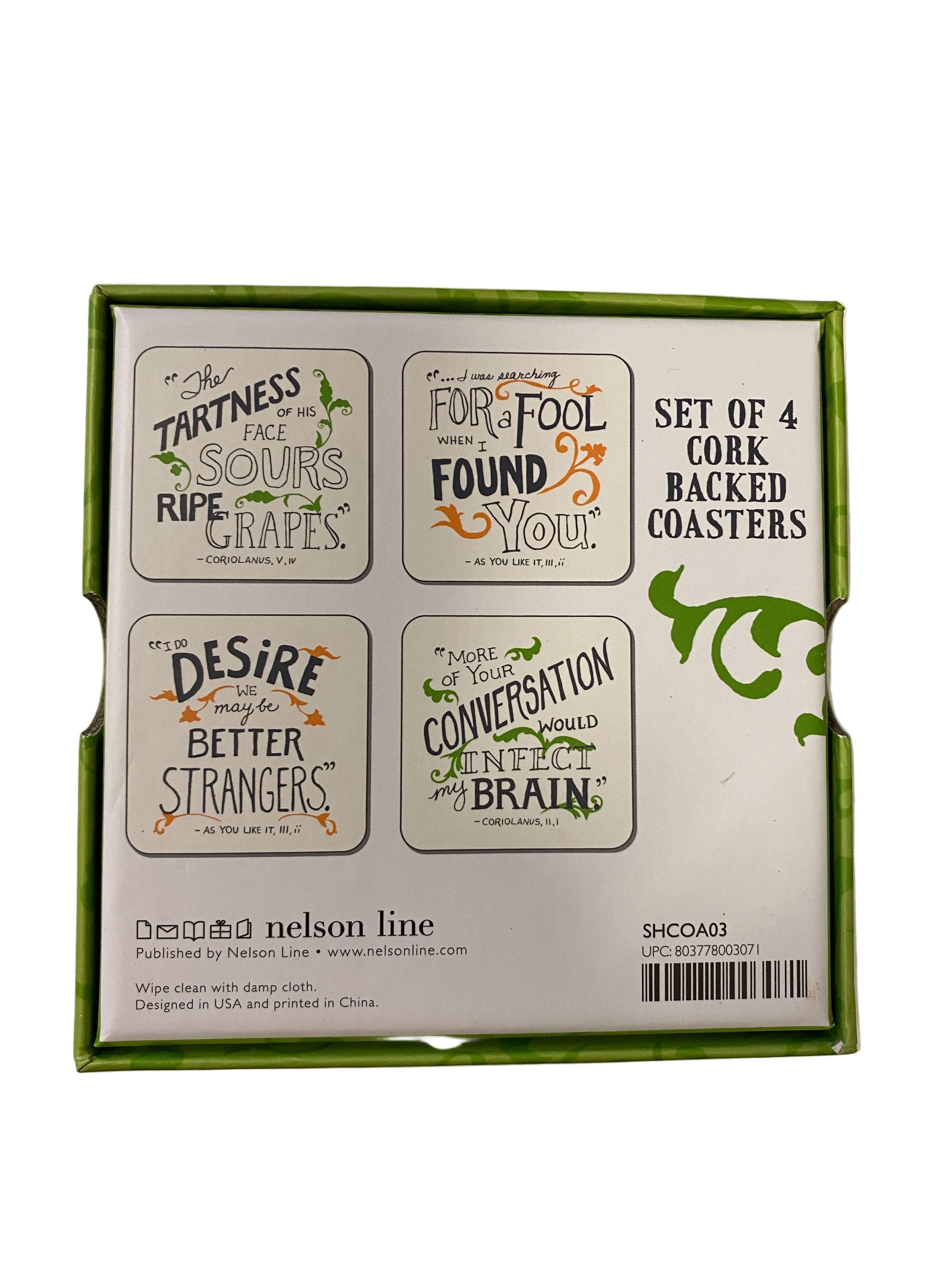 Shakespeare's Jabs & Insults Coasters Set of 4