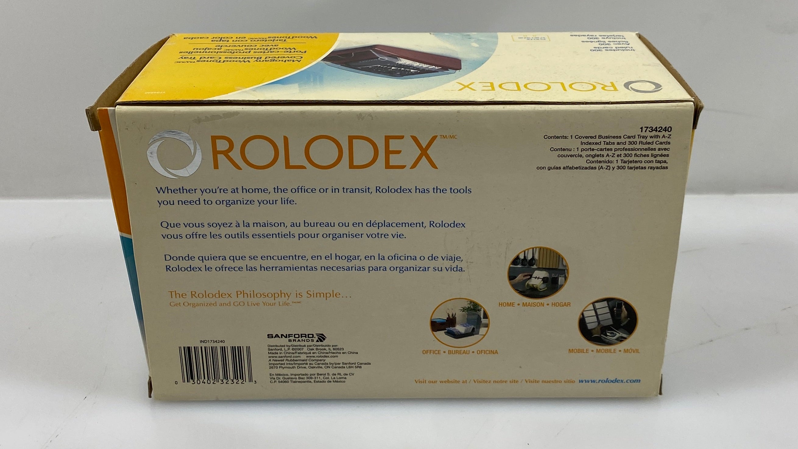 Rolodex Mahogany Woodtones Covered Business Card Tray *New*