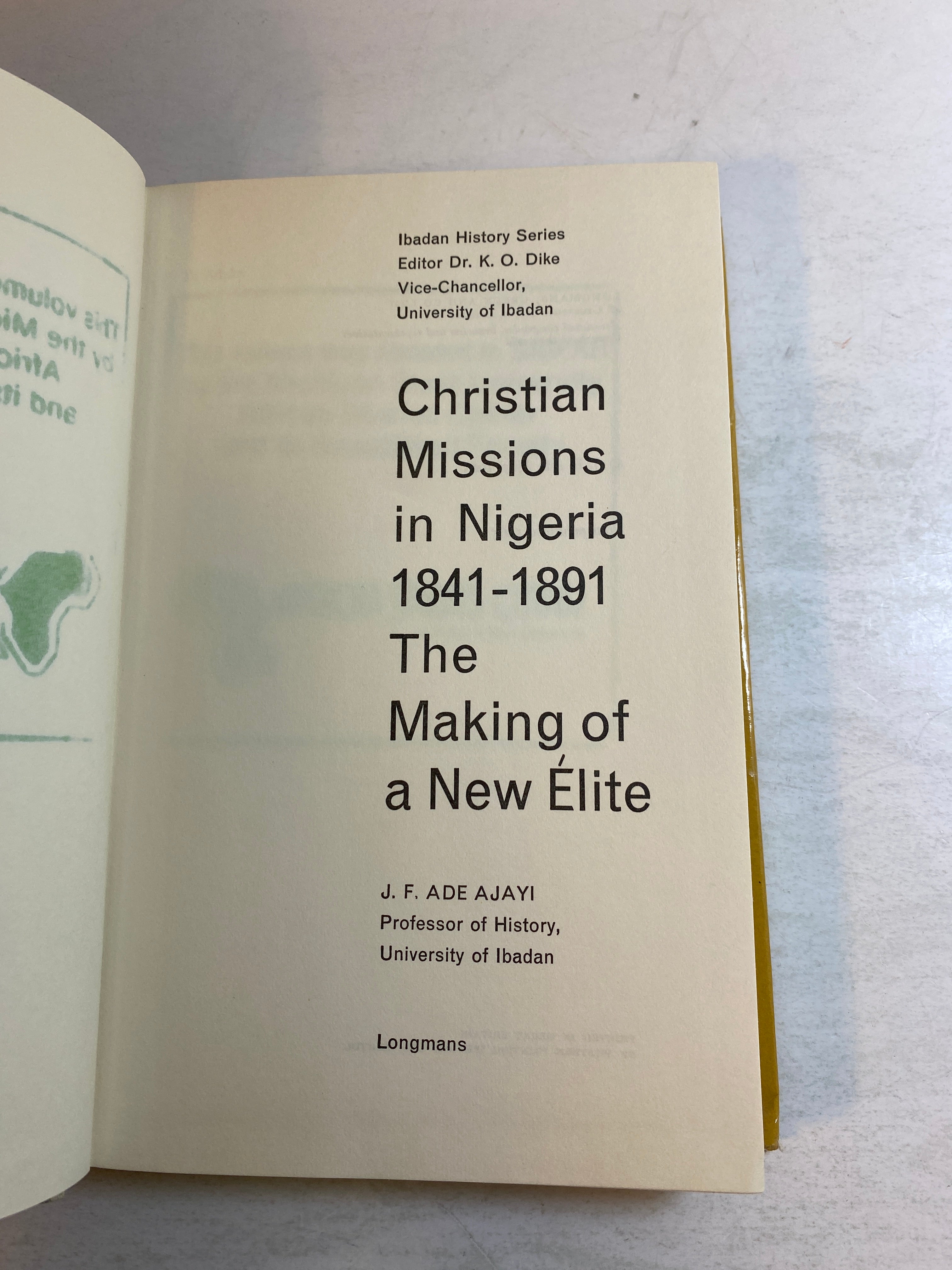 Christian Missions in Nigeria 1841-1891 HCDJ 1965
