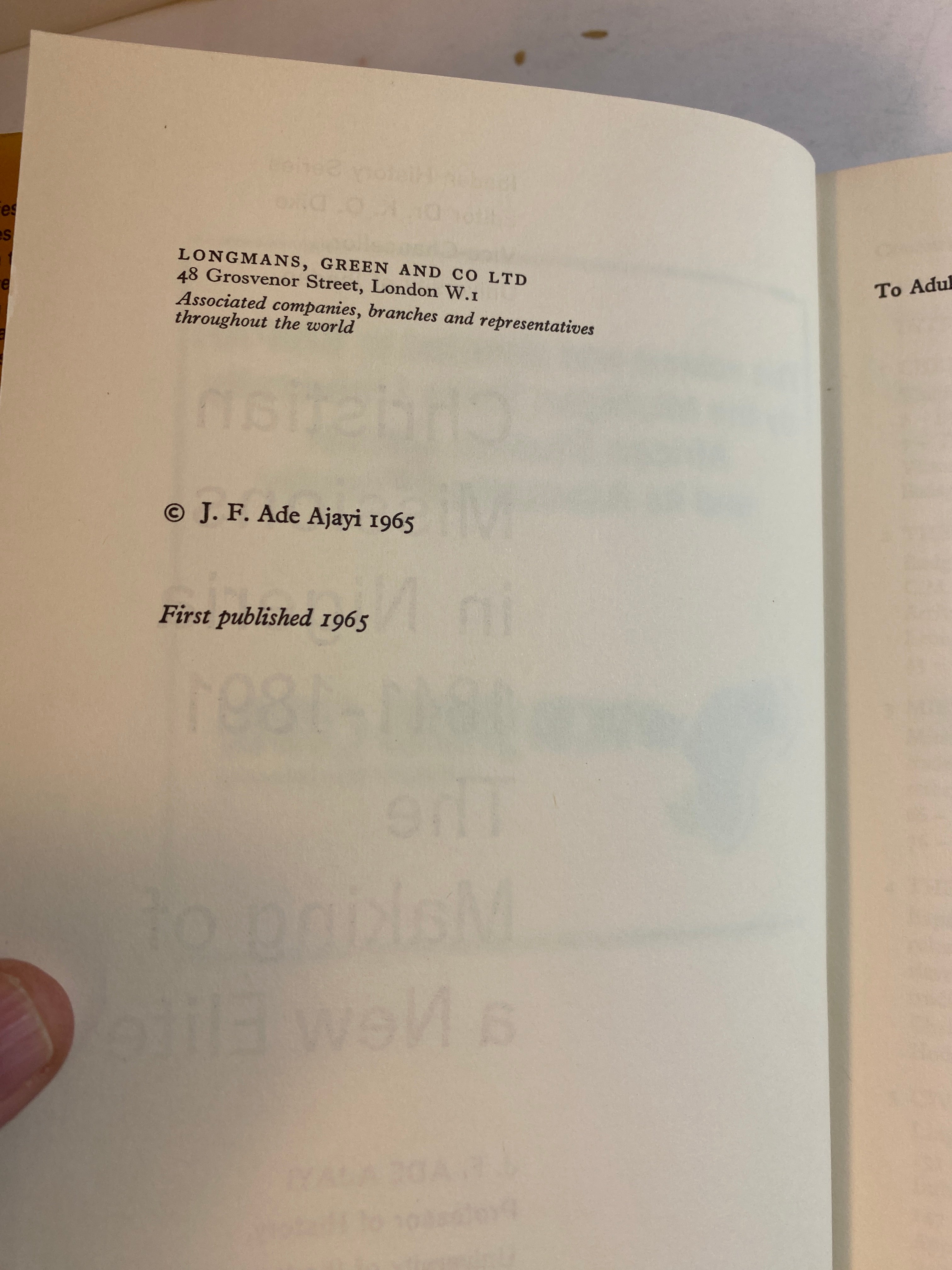 Christian Missions in Nigeria 1841-1891 HCDJ 1965