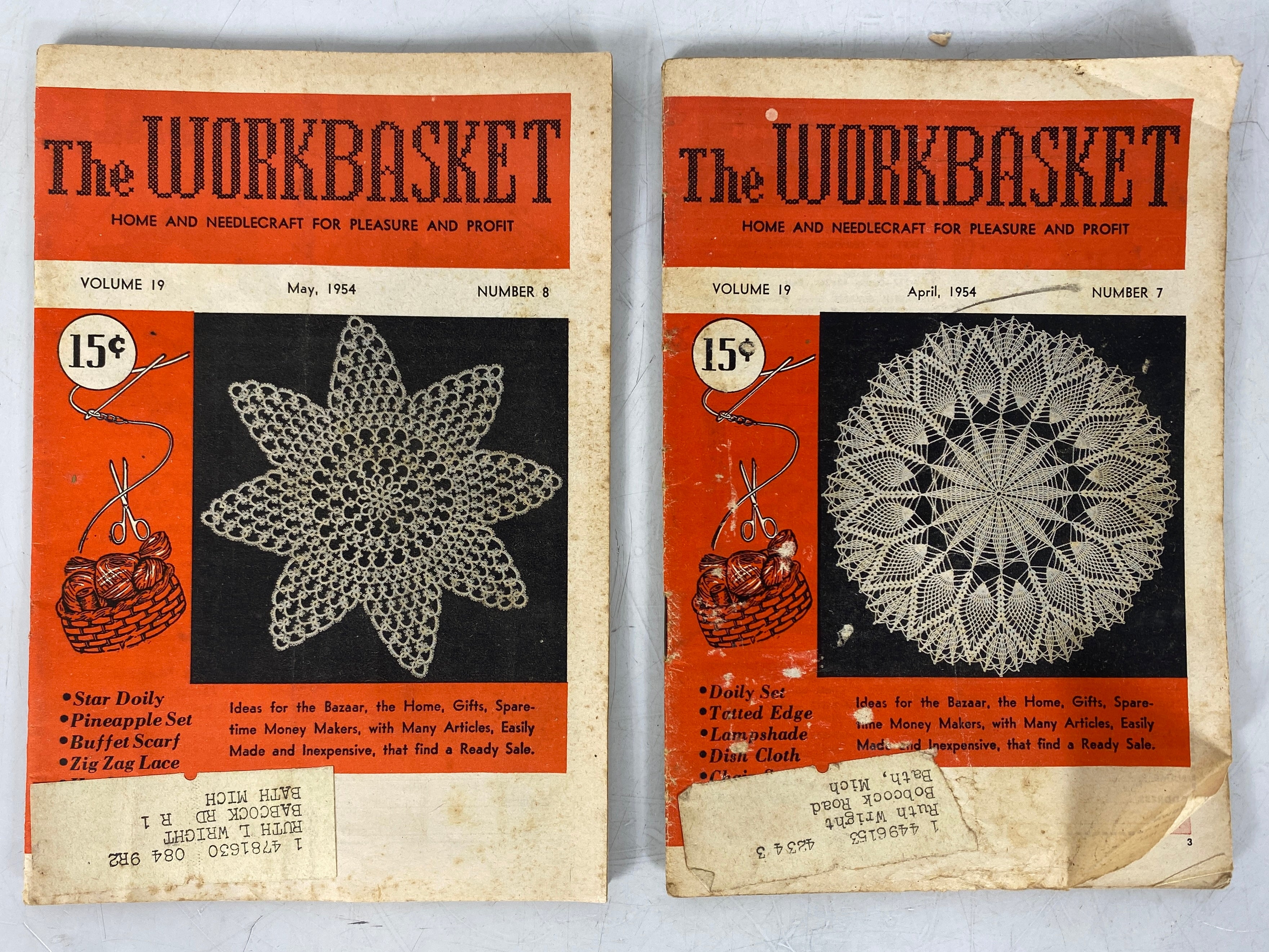 Lot of 18 The Workbasket Magazine Volume 19 (1953-1954)