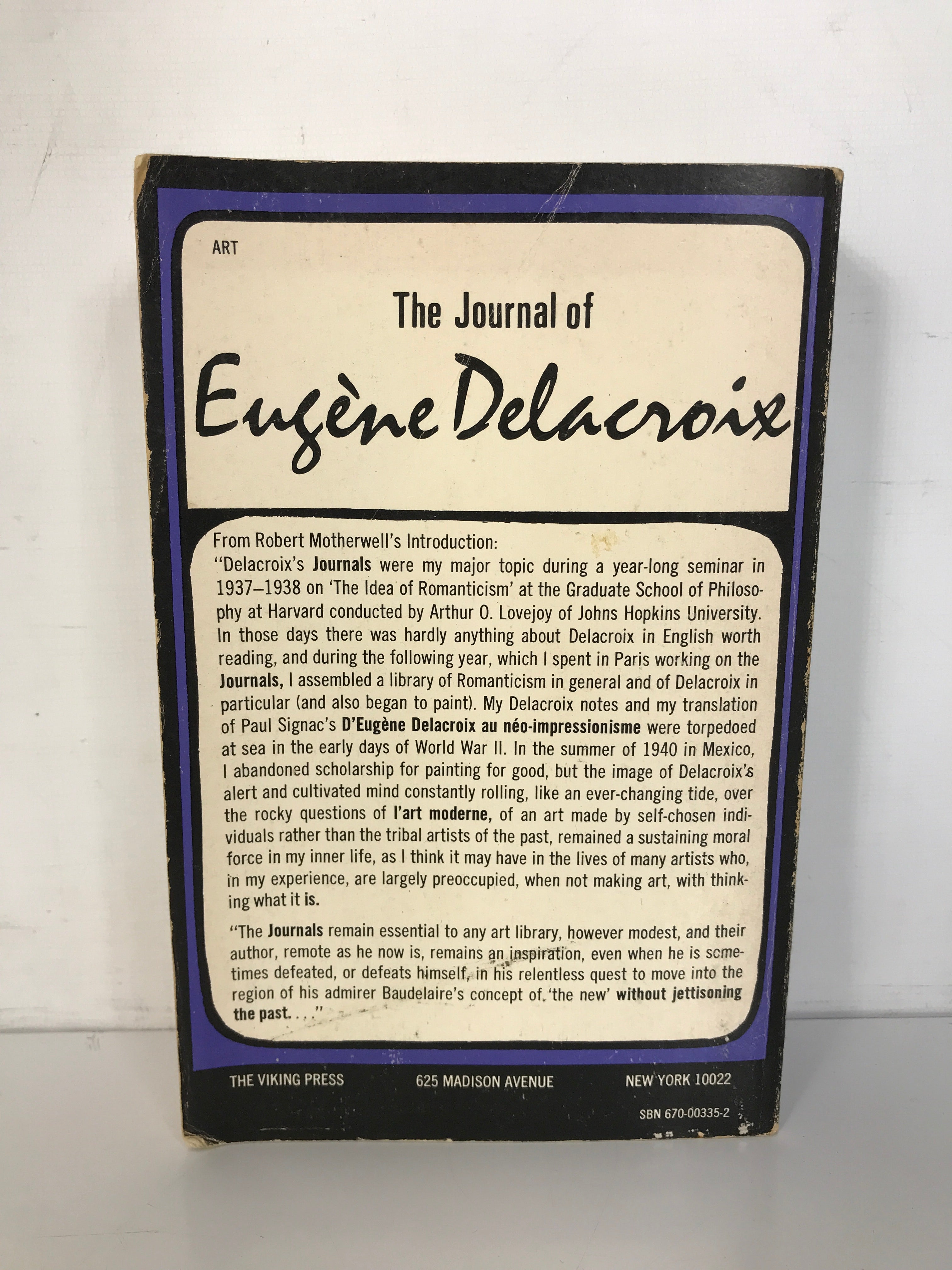 The Journal of Eugene Delacroix Walter Pach Translation 1972 SC