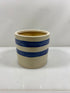 White Blue Striped Flower Pot