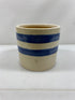 White Blue Striped Flower Pot